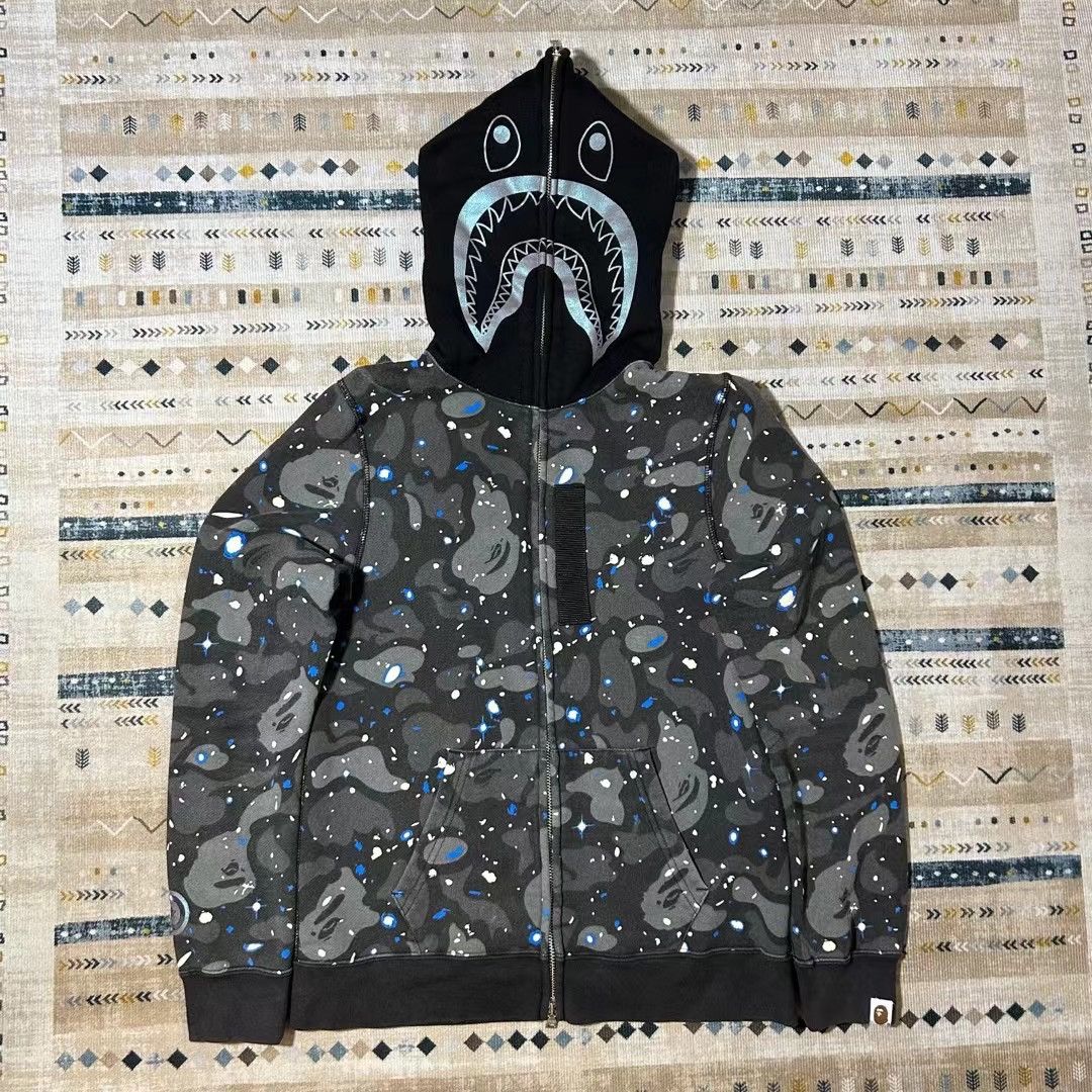 Bape SPACE CAMO SHARK FULL ZIP HOODIE | Grailed