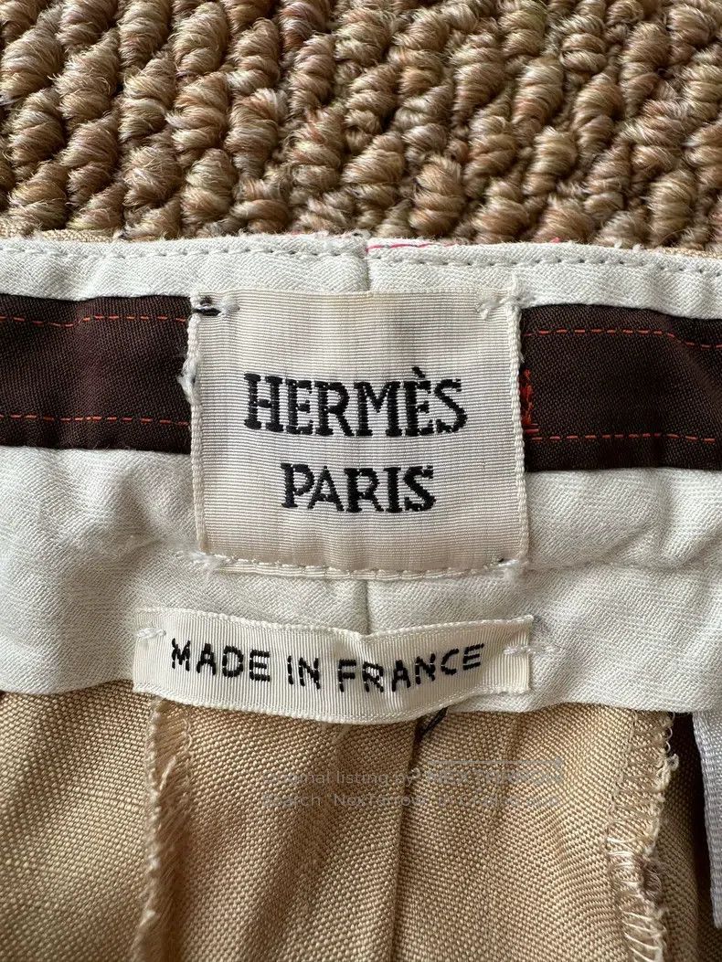 Hermes Hermes Solid Color Linen Straight Nine Pants, Khaki Size 28" / US 6 / IT 42 - 9 Thumbnail
