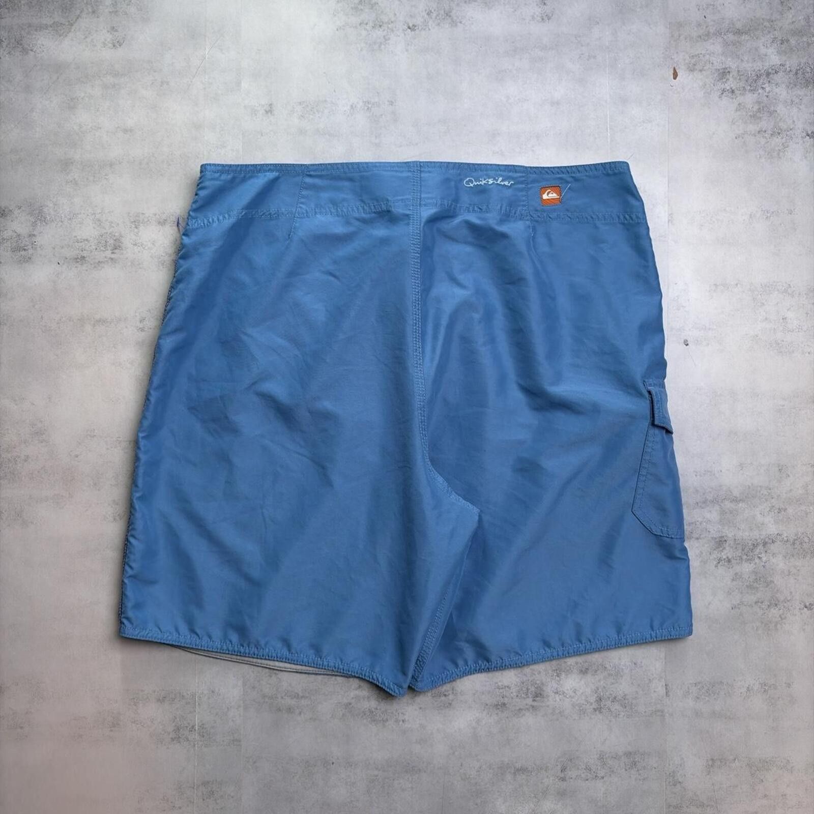 Quiksilver Y2K Light Blue Quiksilver Surf Grunge Baggy Board Shorts Size US 33 - 2 Thumbnail