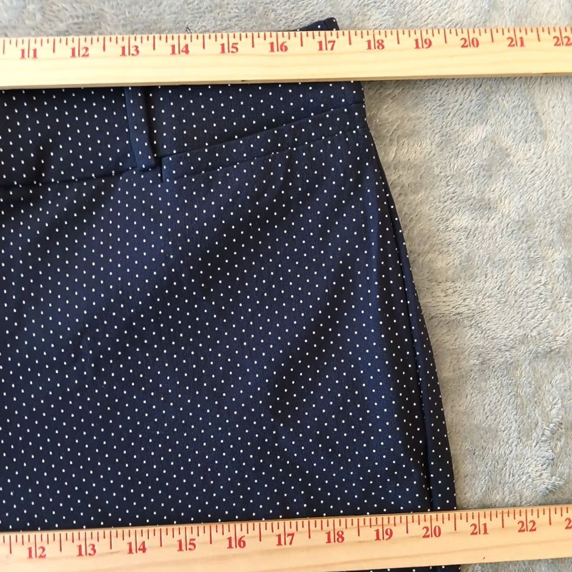 Vintage Lane Bryant Ankle Pants Womens Size 16 Blue Polka Dot 34x30.5 High Rise Dress Pant Straight Leg Size 16 Womens Regular Size 38" / US 16 / IT 52 - 3 Thumbnail