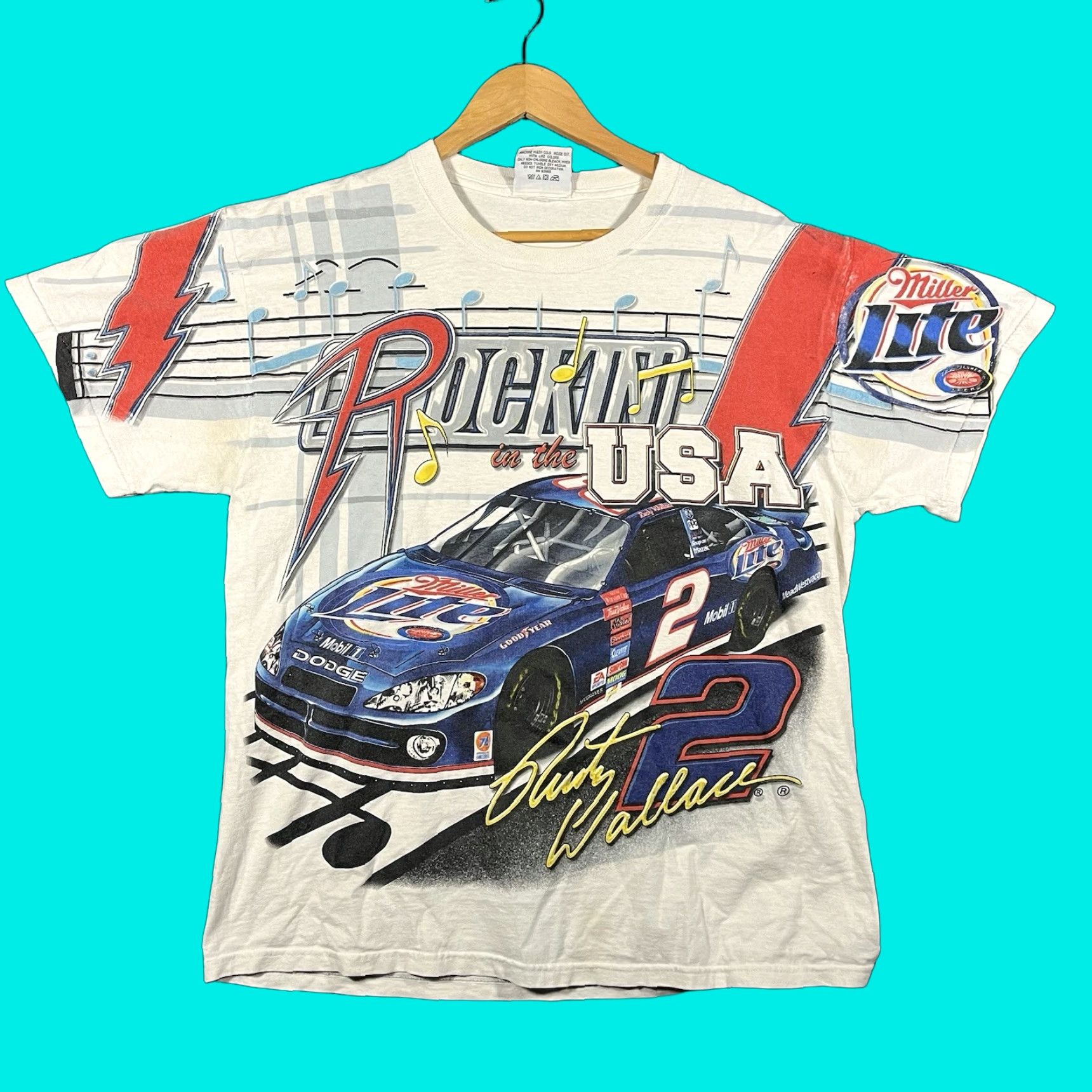 Chase Authentics VINTAGE Rusty Wallace NASCAR AOP T-Shirt Mens M 90s Miller Lite Racing WHITE Mens) Size US M / EU 48-50 / 2 - 1 Thumbnail
