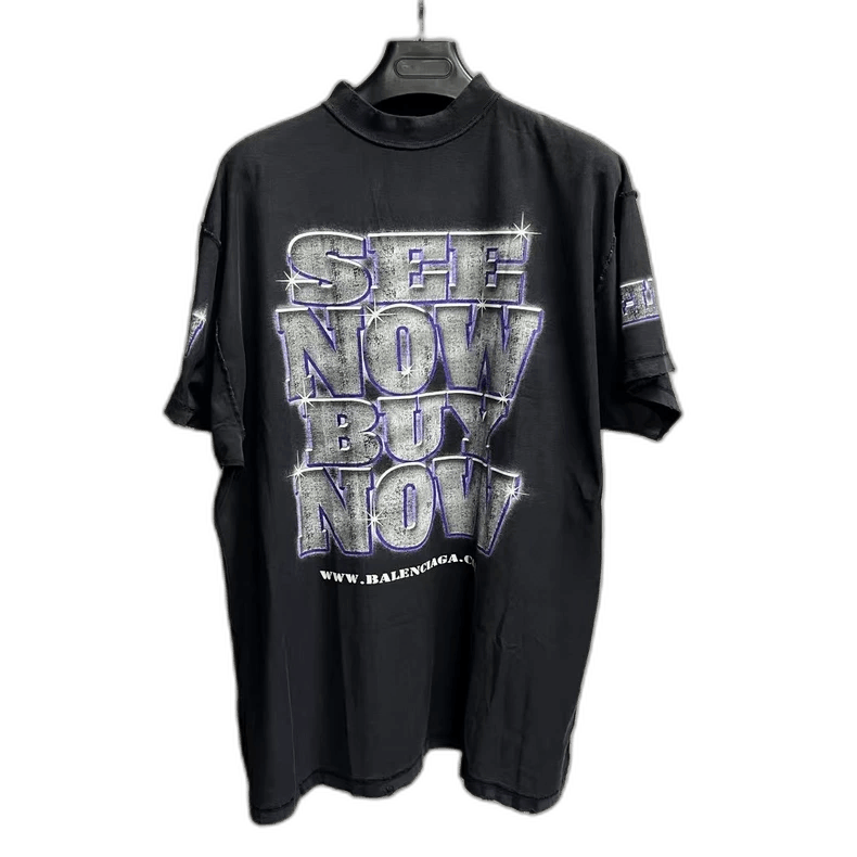 Balenciaga Black Graphic Short Sleeve T-Shirt Size US S / EU 44-46 / 1 - 1 Thumbnail
