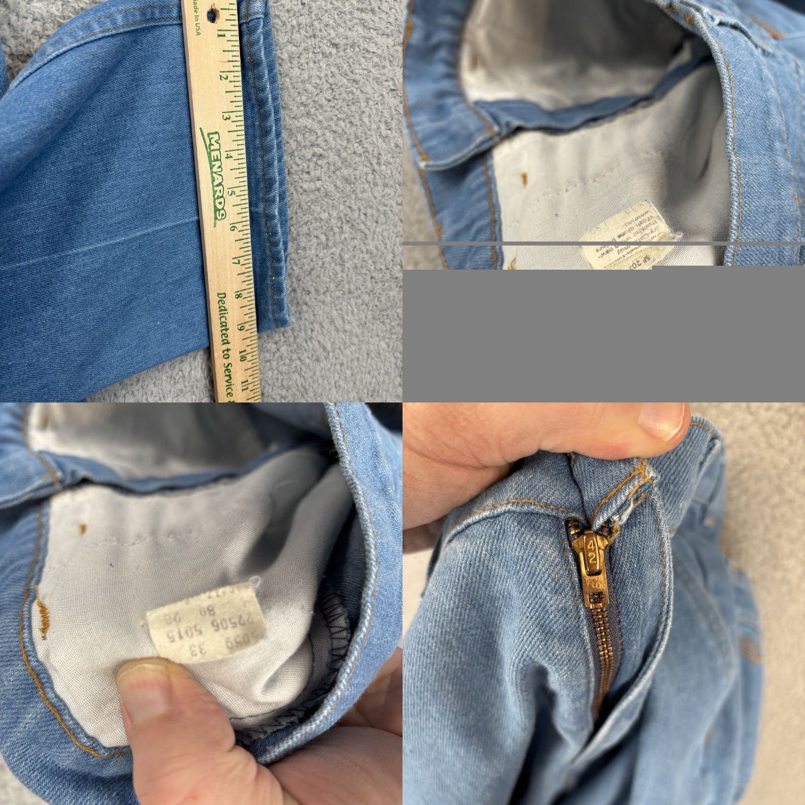 Levi's VINTAGE Levi's Jeans Mens 29 Waist 29x35 Regular Fit 5-Pocket Denim 70s Orange Tab Talon Zipper 42 1970s Blue USA Cowboy Hippie Rock City Retro Size US 29 - 8 Thumbnail