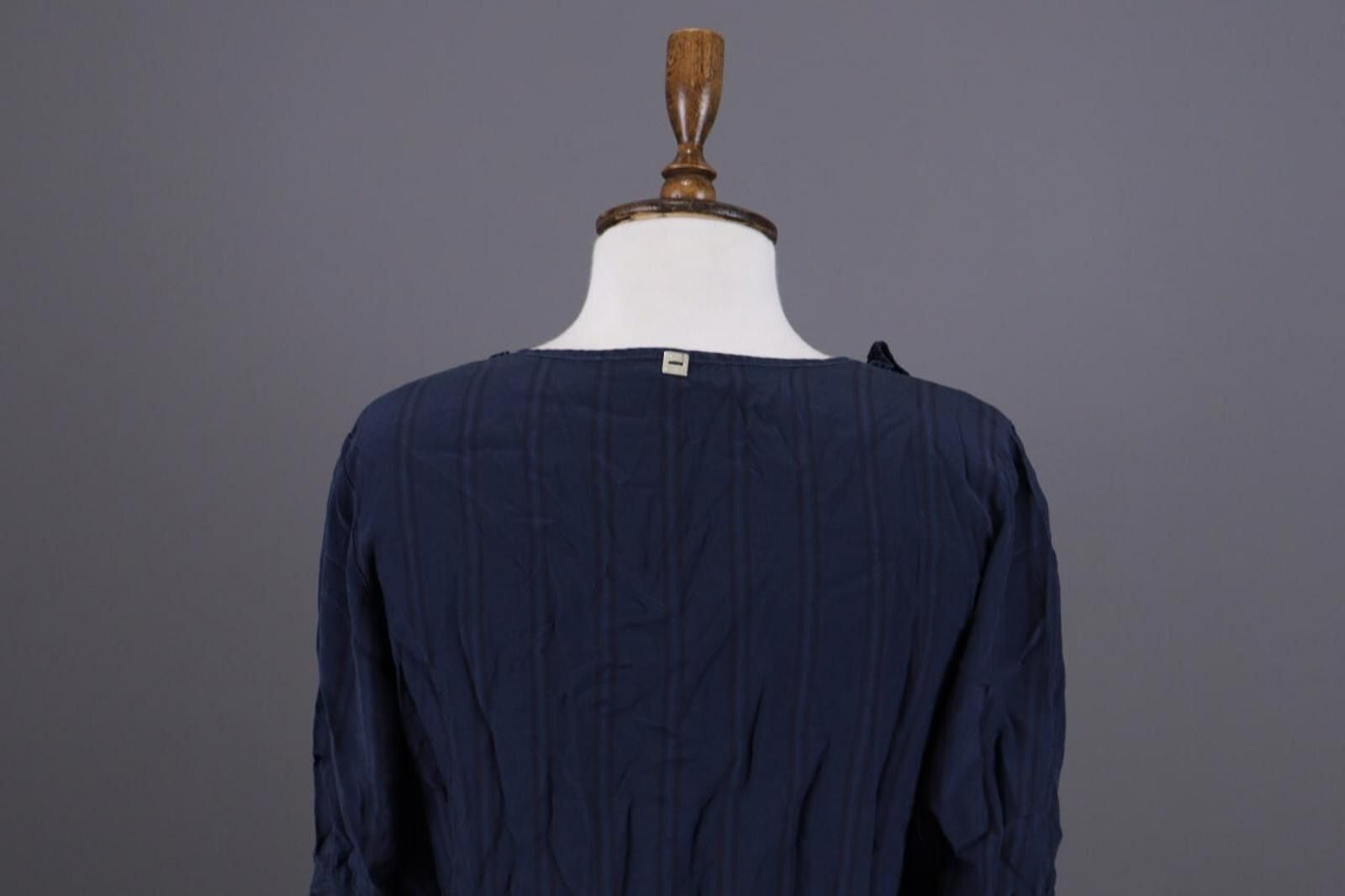 Designer Manila Grace Blue 3/4 Sleeve V-Neck Midi Dress 44 / M Size M / US 6-8 / IT 42-44 - 11 Thumbnail