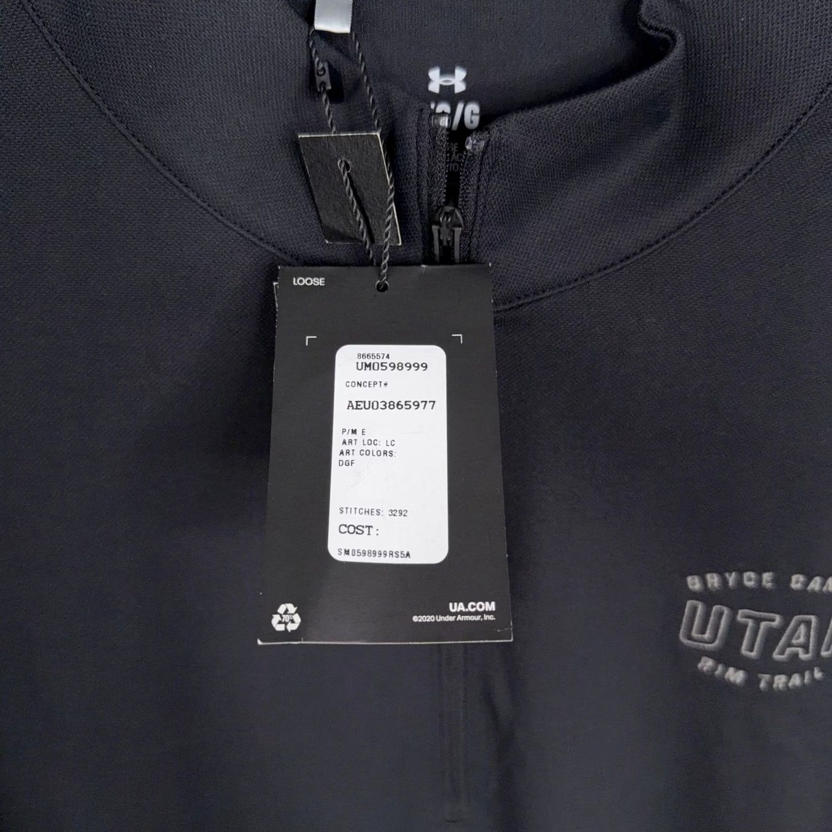 Under Armour Under Armour Pullover Mens Large Black 1/4 Zip Bryce Canyon Utah UPF 50 Hiking Mock Neck Long Sleeve Logo Size US L / EU 52-54 / 3 - 3 Thumbnail