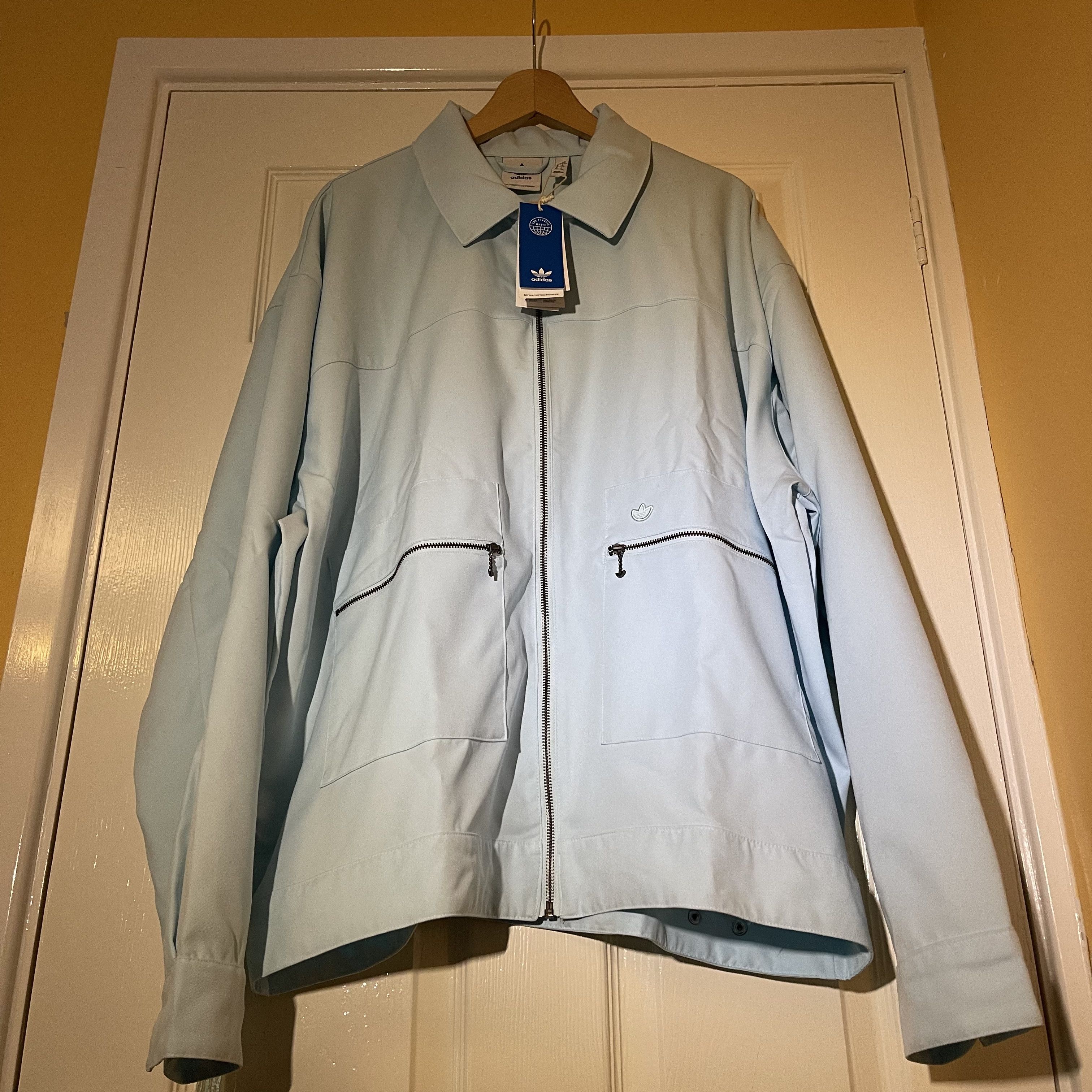 image of Adidas C Q3 Original Adicolor Contempo Jacket Rrp £430 in Baby Blue, Men's (Size 2XL)