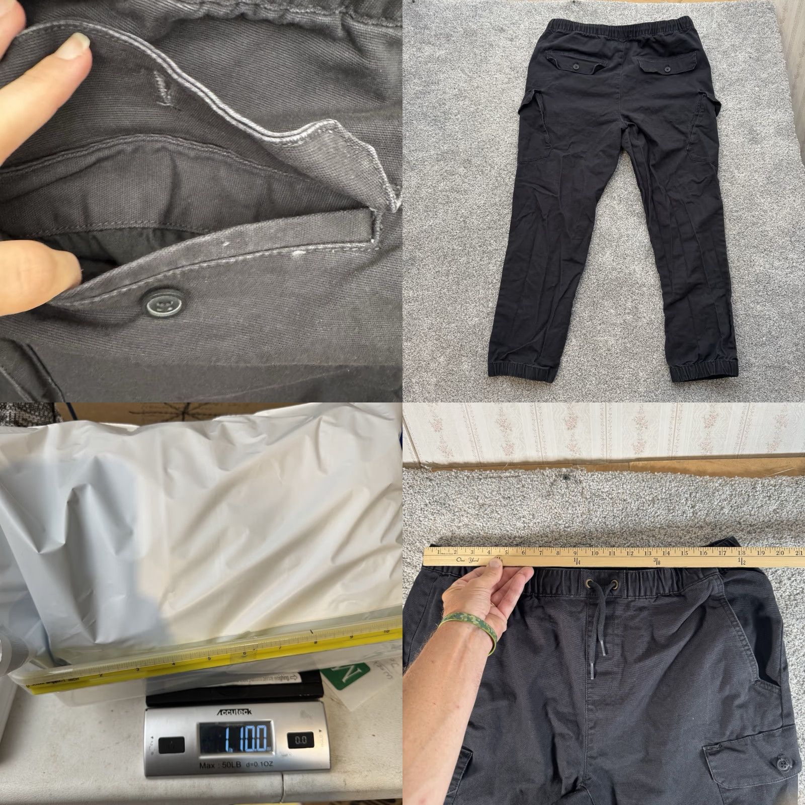Airwalk Airwalk Tapered Cargo Pants XL Men Black Twill Cargo Pocket Grunge Streetwear Skater Urban Fall Spring Summer Comfort Crew Style Pants Size US 36 / EU 52 - 9 Thumbnail