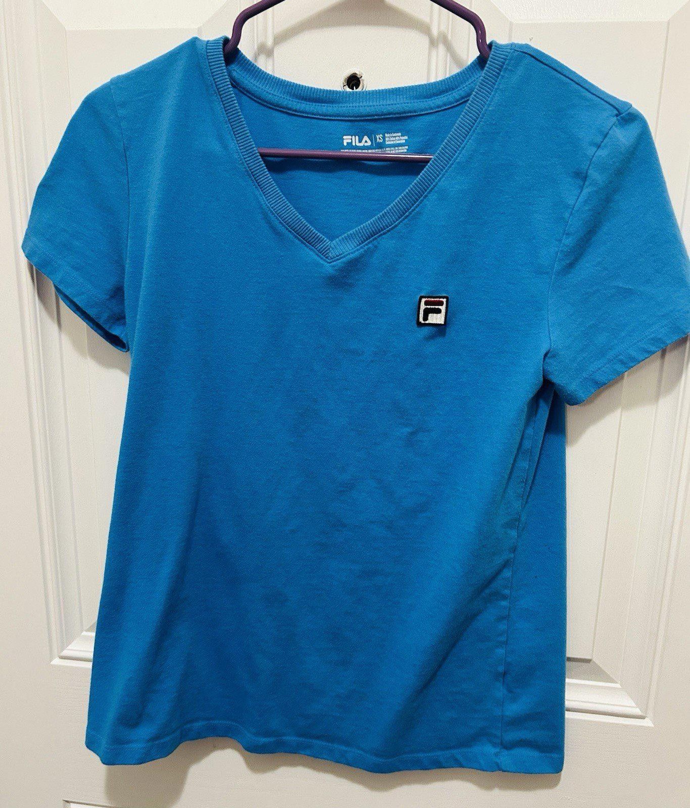 Fila Fila Blue V-neck Top Size XS Size XS / US 0-2 / IT 36-38 - 1 Thumbnail