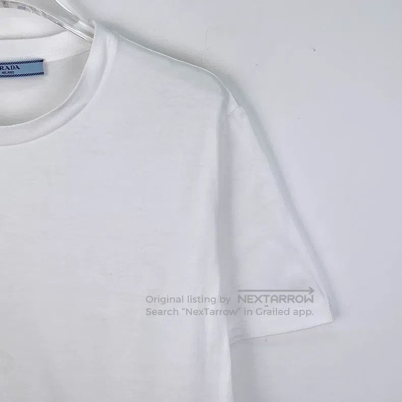 Prada Prada White triangle standard waist bag cotton round-neck Size US S / EU 44-46 / 1 - 3 Thumbnail