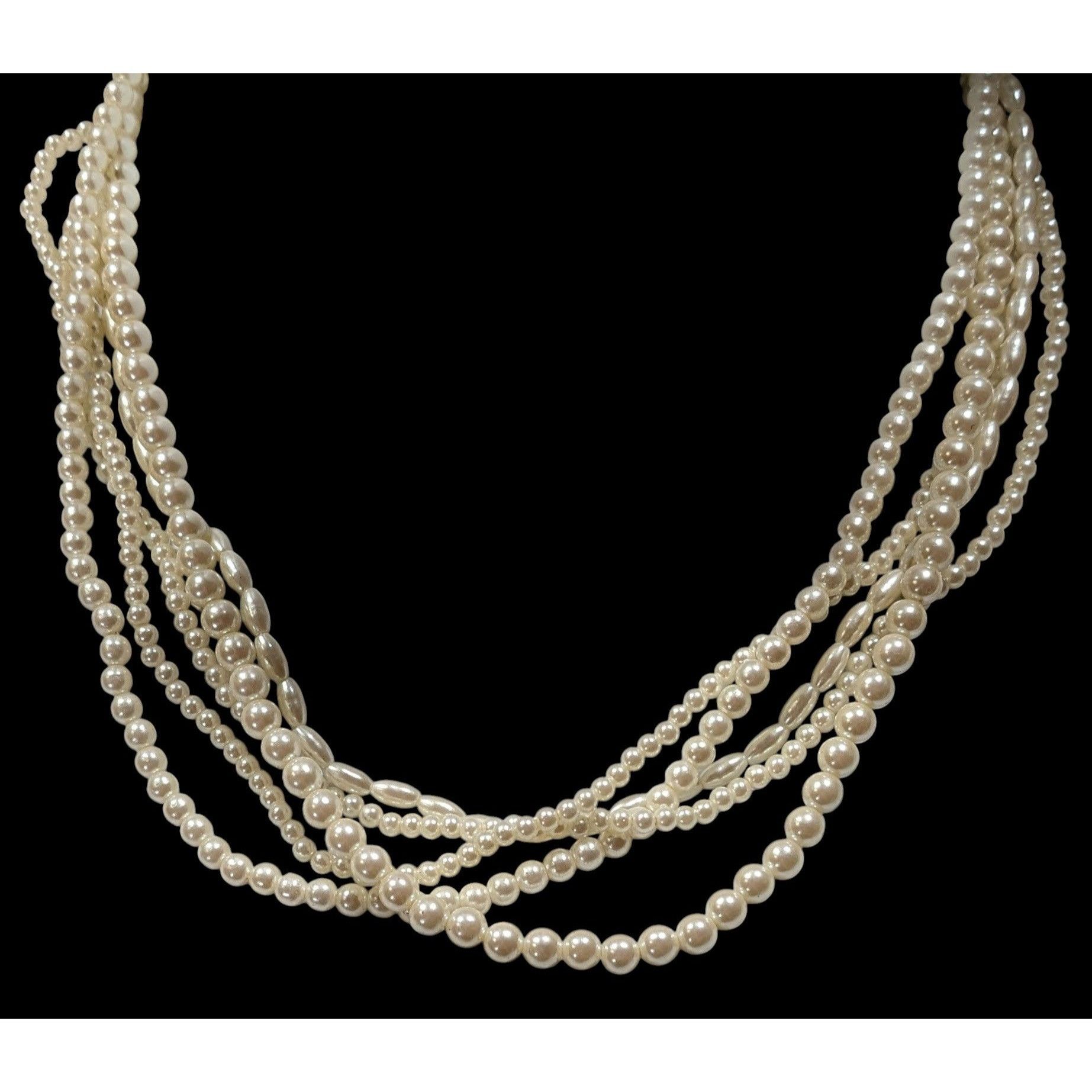 Other Vintage Multilayer Cream Faux Pearl Necklace Size ONE SIZE - 2 Thumbnail