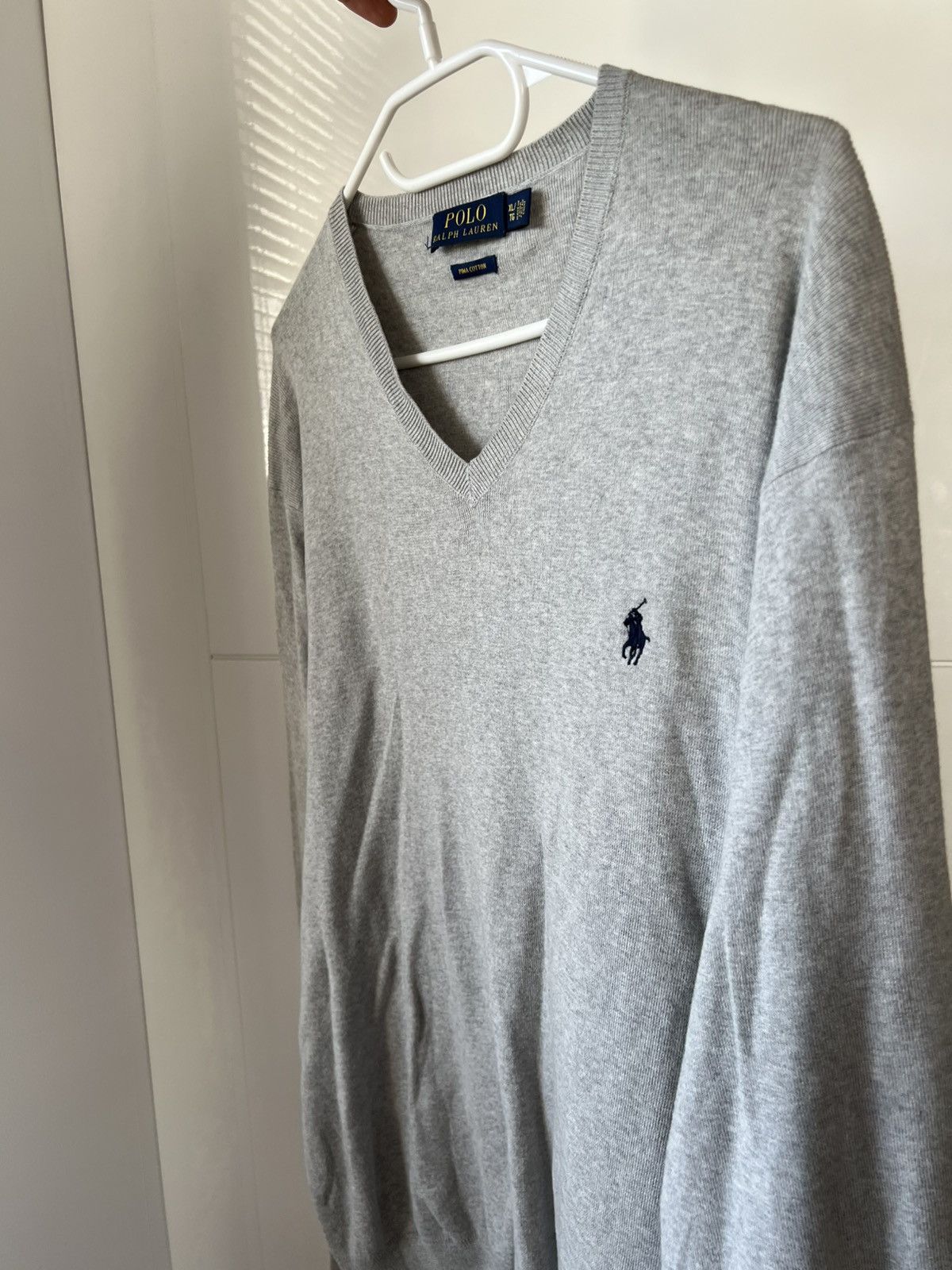 Designer ‼️POLO RALPH LAUREN KNIT LOGO PIMA COTTON V NECK SWEATER‼️ Size US XL / EU 56 / 4 - 6 Thumbnail