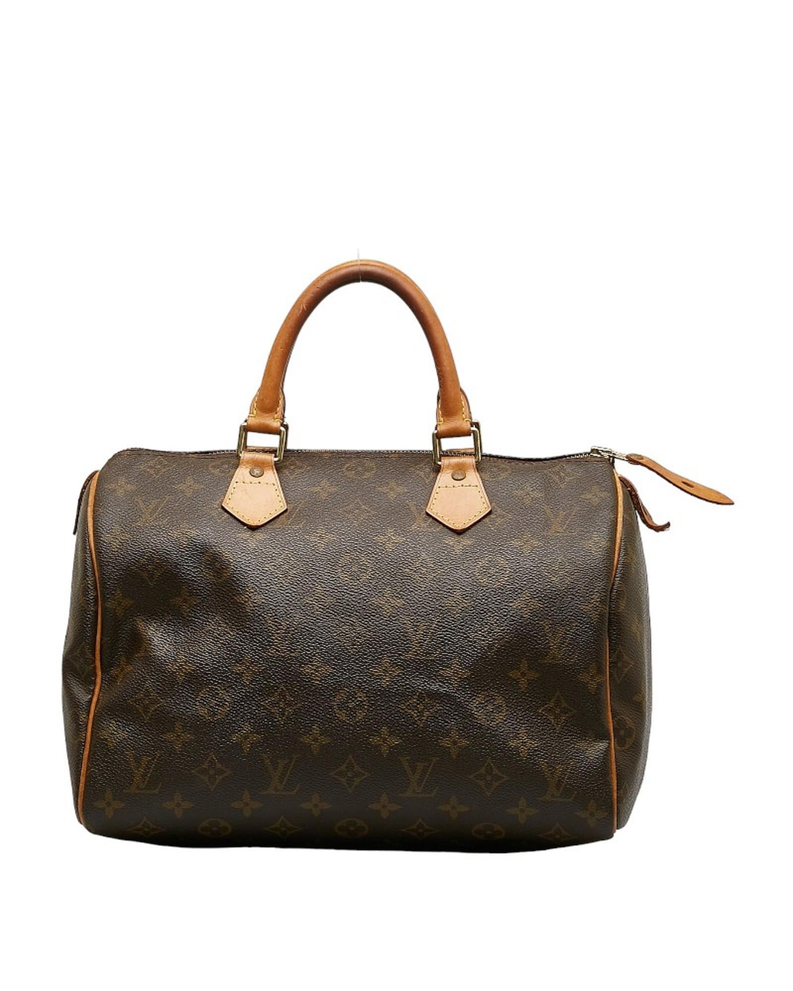 image of Louis Vuitton Monogram Speedy Bag In Brown B Condition, Women's