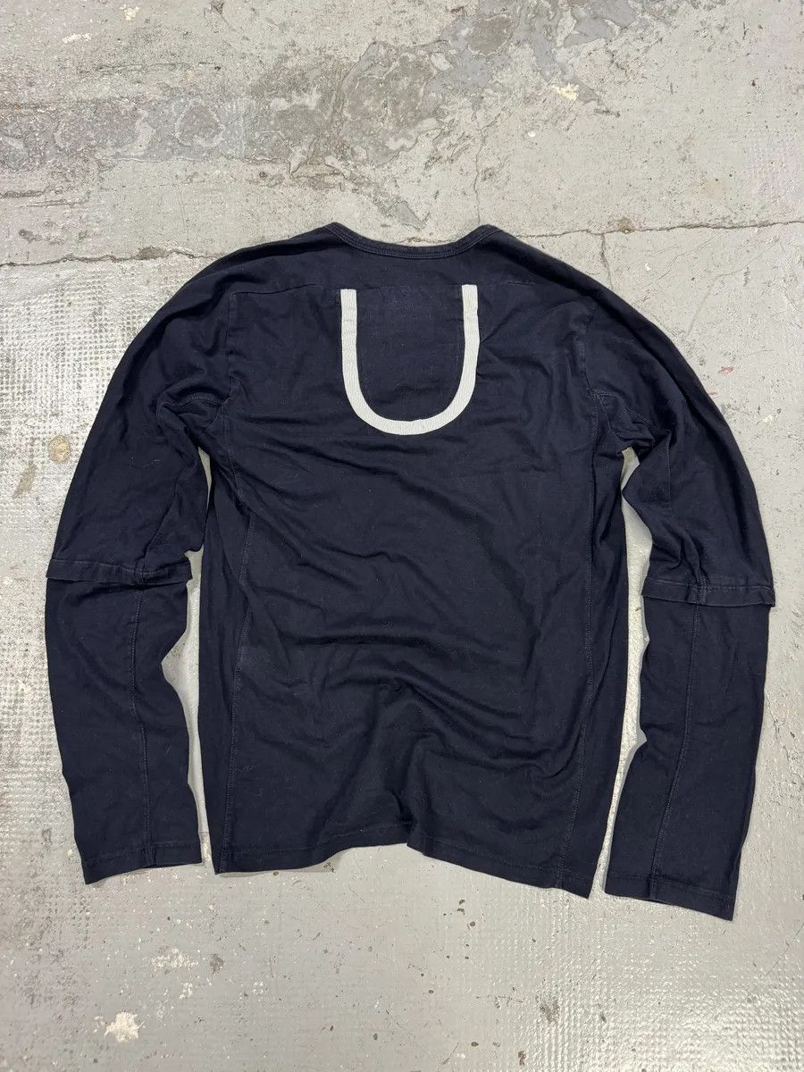 Marithe + Francois Girbaud 1990s Marithé + François Girbaud Navy Contemporary V Neck Longsleeves Size US L / EU 52-54 / 3 - 4 Thumbnail