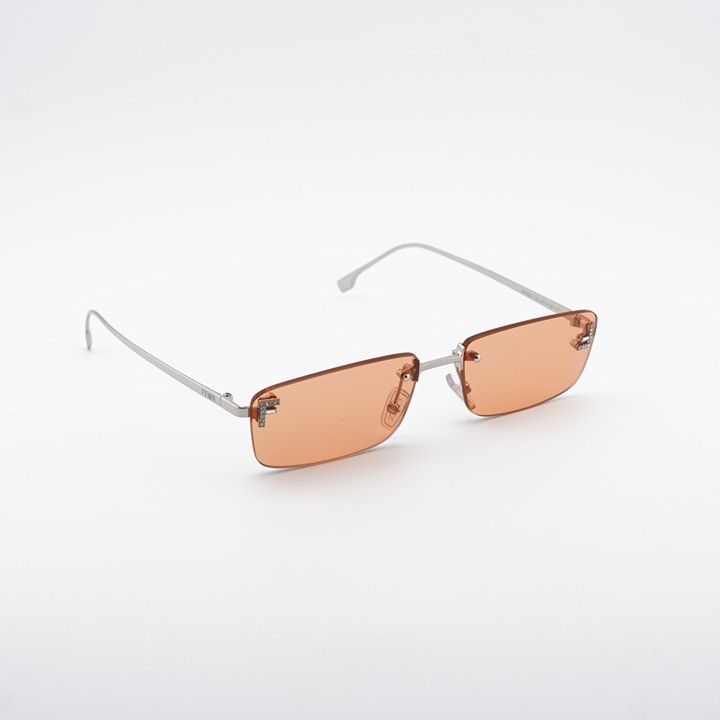 Fendi Fendi FE4172US 16J Sunglasses Silver Rectangle Frame, Red Size ONE SIZE - 5 Thumbnail