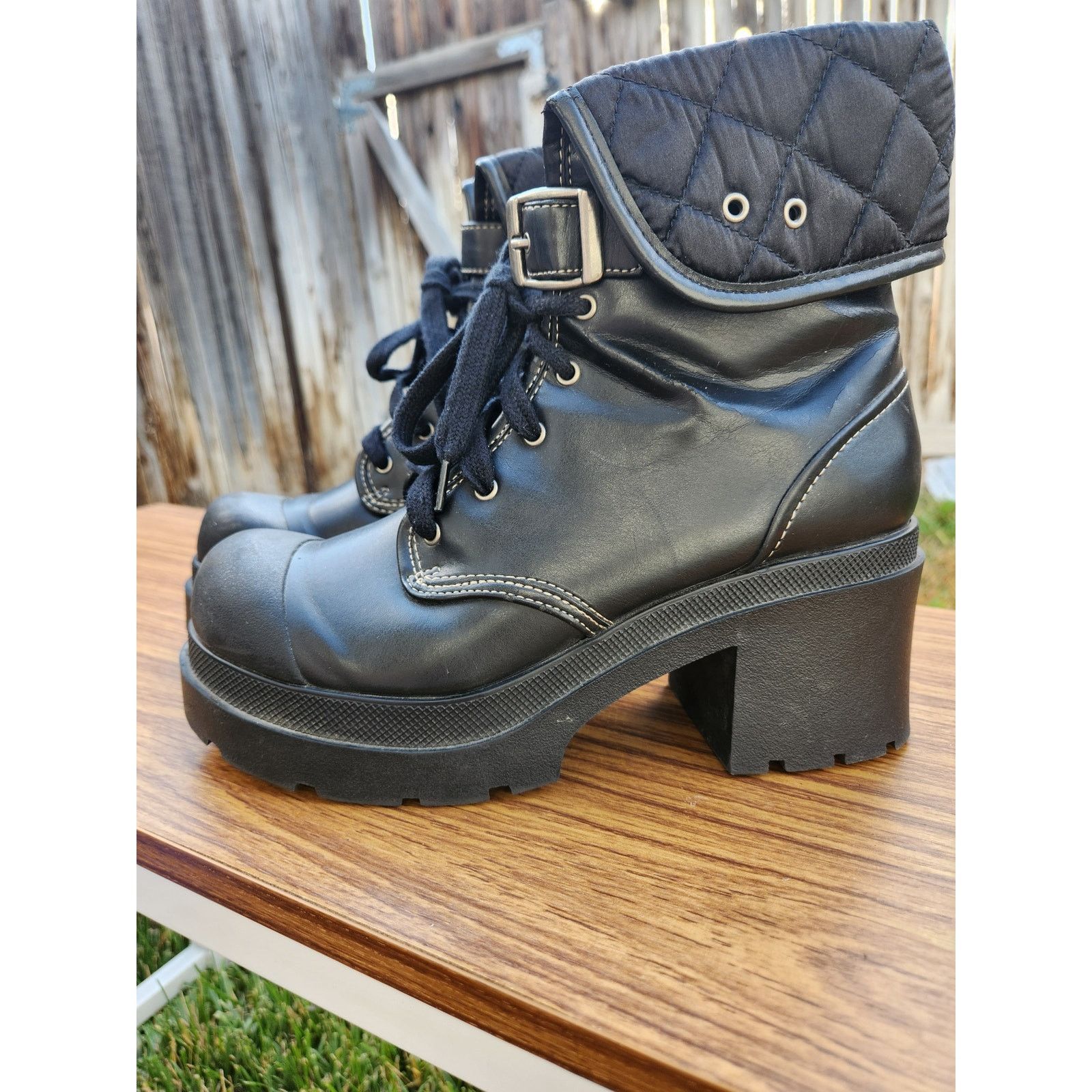 L.E.I. 90's Chunky L.E.I Platform Combat Grunge Boots- 7.5 Size US 7.5 / IT 37.5 - 3 Thumbnail