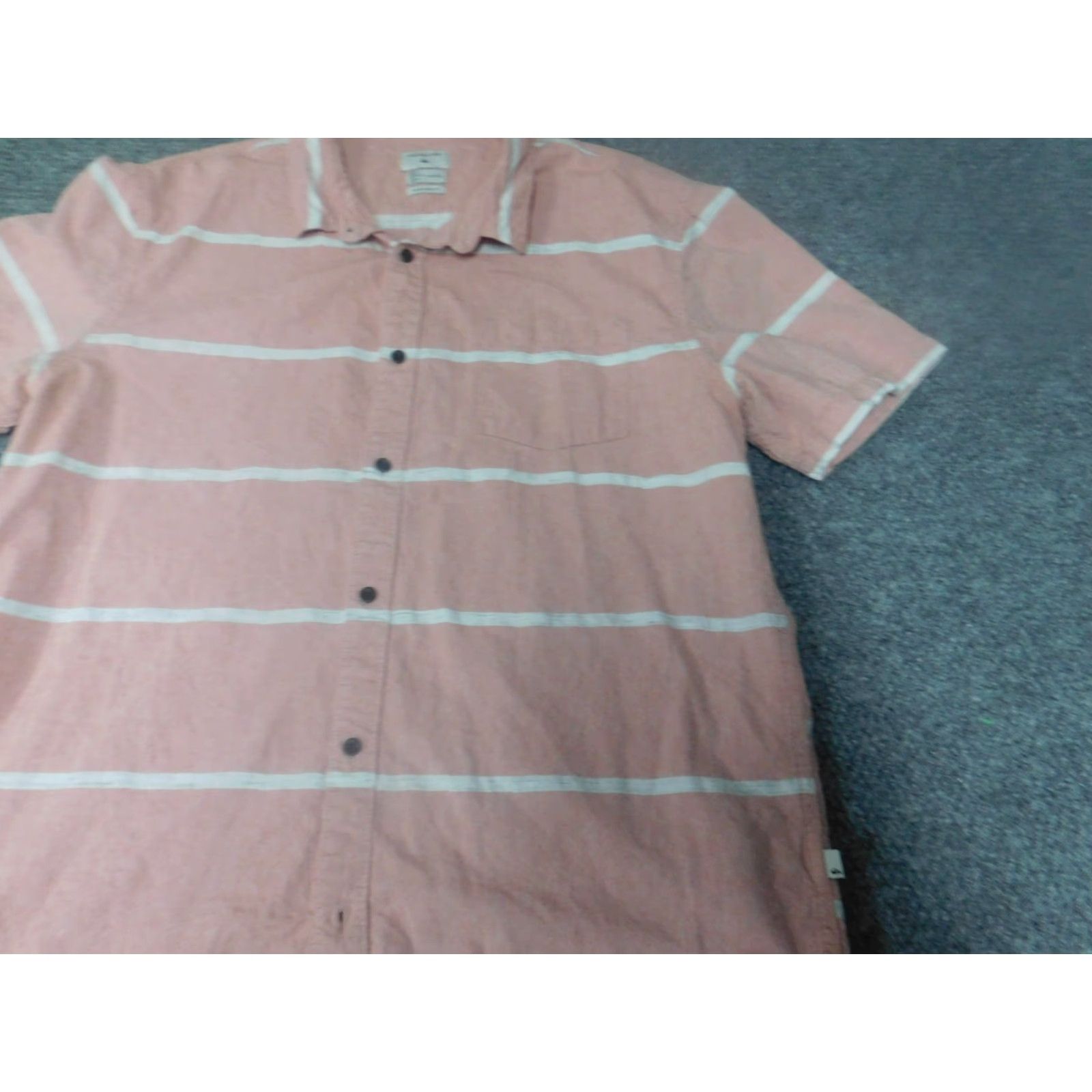 Quiksilver Quiksilver Shirt Mens XL Pink Lightweight Button-Down Short Sleeve Plaid Cotton Knit Size US XL / EU 56 / 4 - 3 Thumbnail