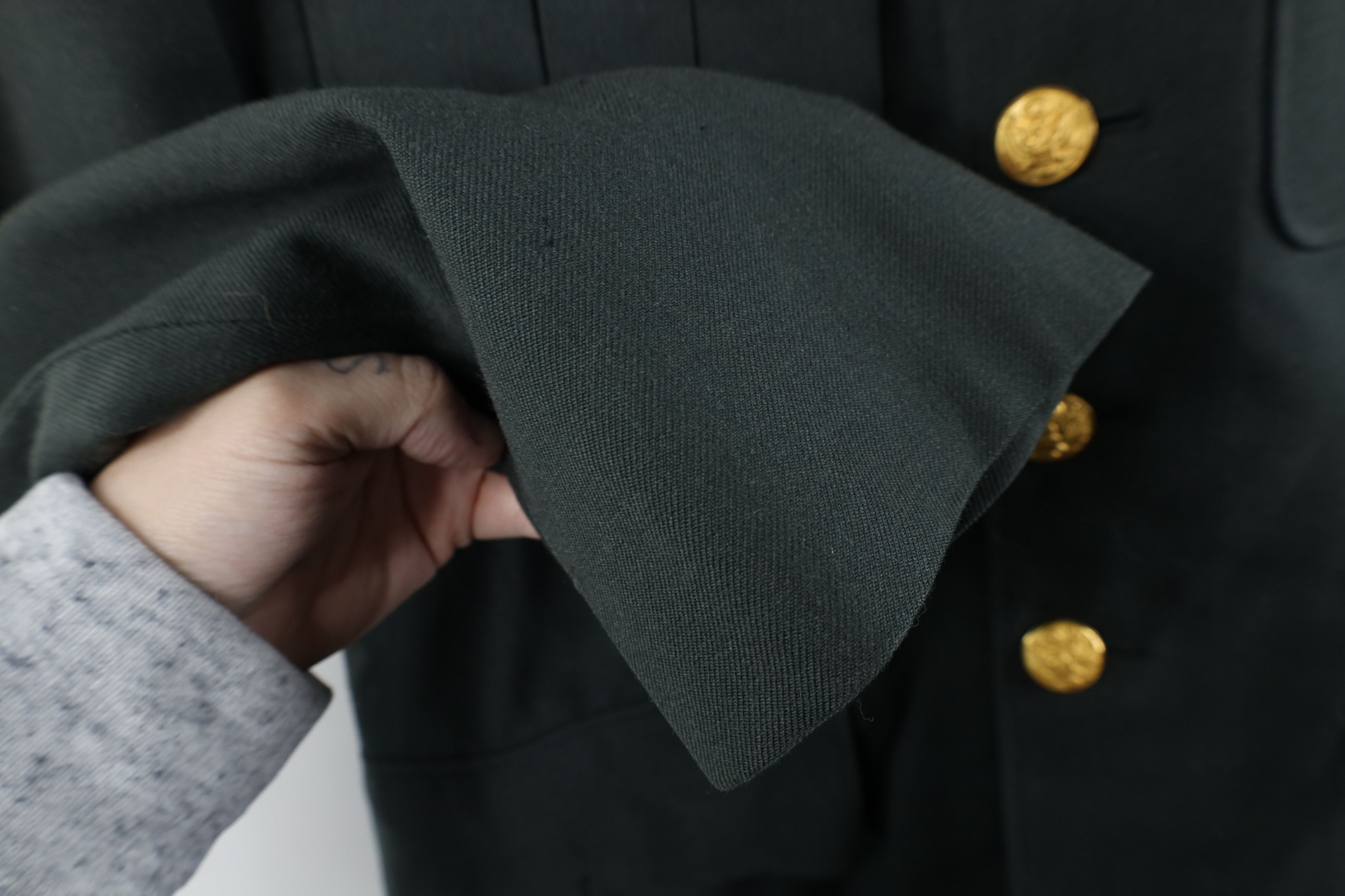 Vintage Vintage 60s Vietnam War Serge Green Army Officer Jacket Coat Size US L / EU 52-54 / 3 - 8 Thumbnail
