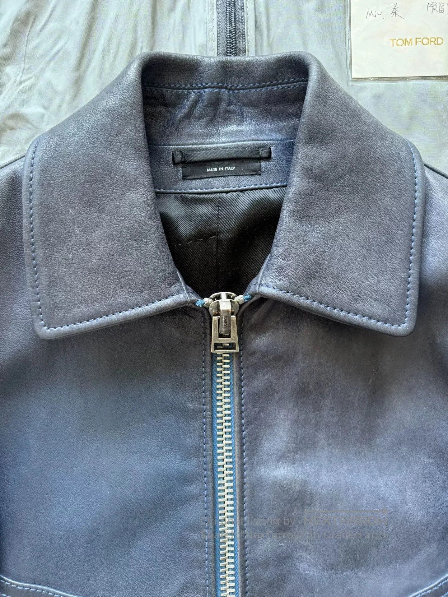 Tom Ford Tom Ford Blue Leather Jacket. Size US S / EU 44-46 / 1 - 2 Thumbnail
