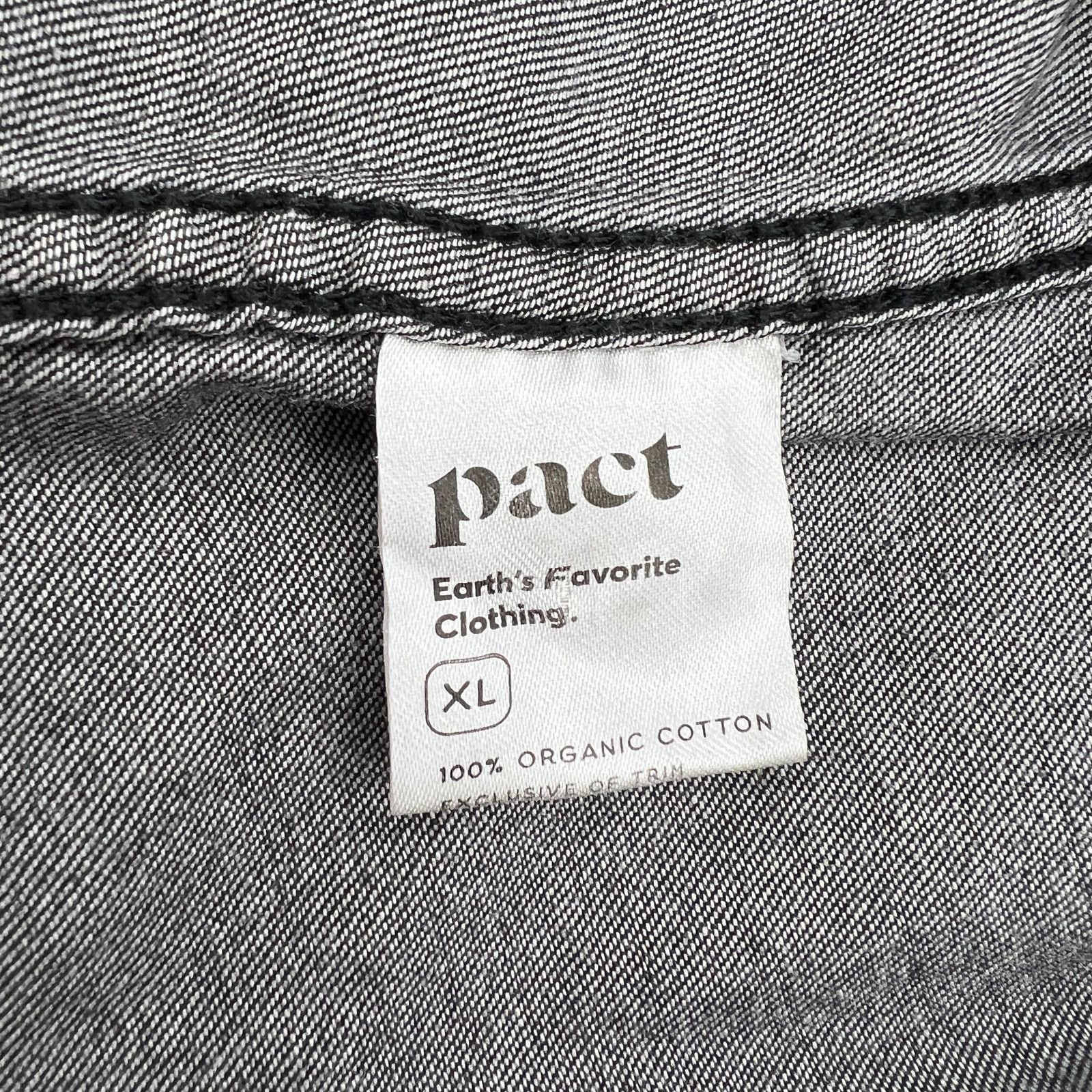 Other Pact Denim Chambray Ranch Shirt Black Organic Cotton Size XL / US 12-14 / IT 48-50 - 6 Thumbnail