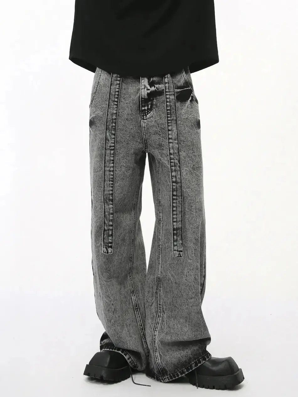 Japanese Brand Retro straight high street color blocked jeans Size US 32 / EU 48 - 6 Thumbnail