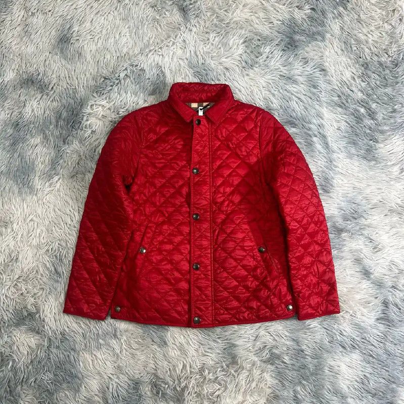 Burberry Burberry Women's Red Quilted Cotton Jacket Size L / US 10 / IT 46 - 1 Thumbnail