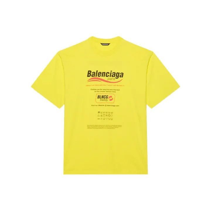 Balenciaga Balenciaga Yellow Graphic Loose Fit T-Shirt 0079-2507 Size US XS / EU 42 / 0 - 1 Thumbnail