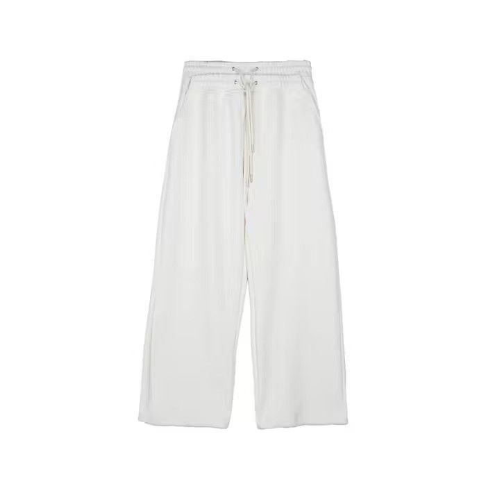 Vintage White Stacked Pleated Sweatpants | Grailed