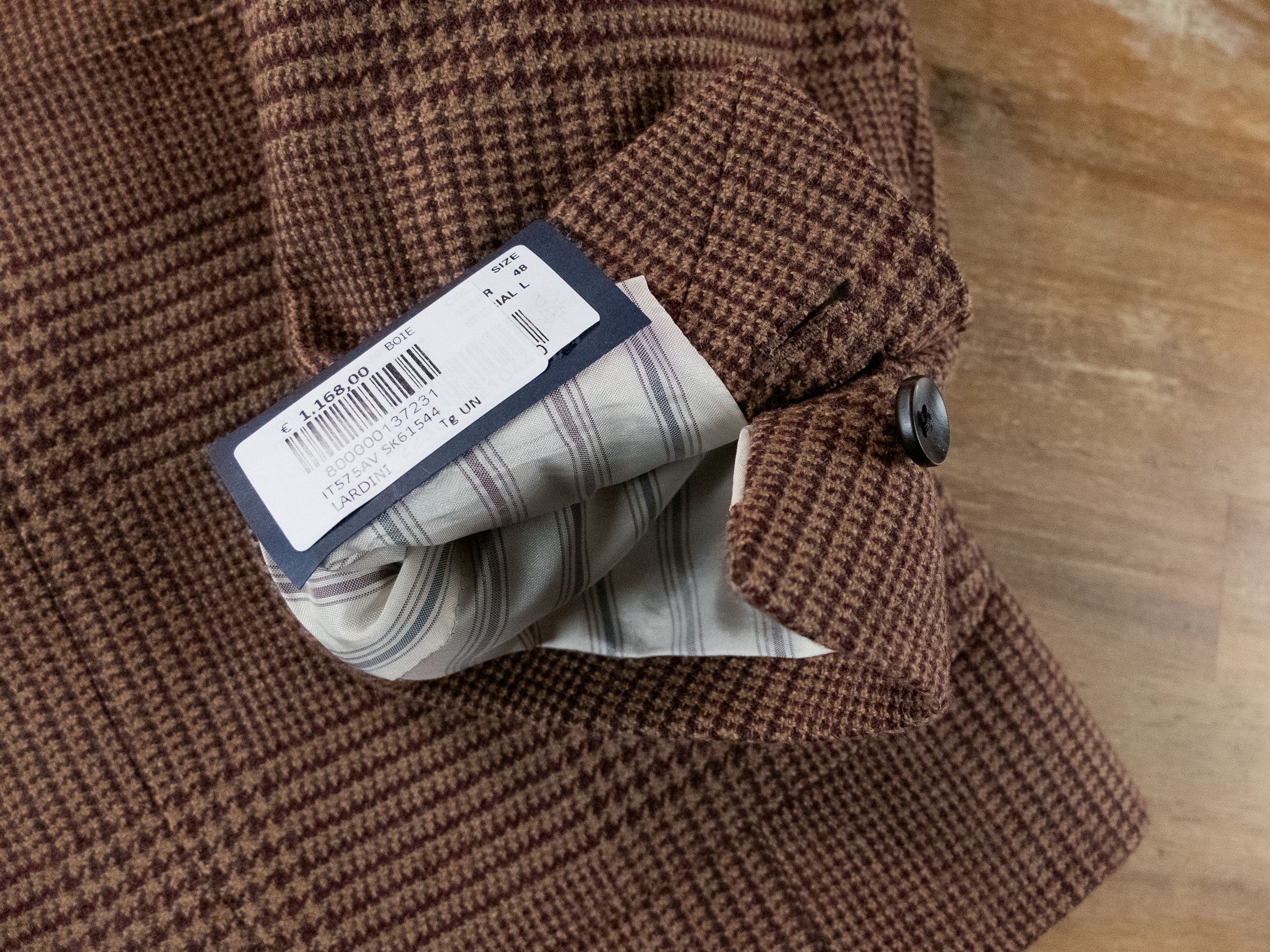 Lardini LARDINI brown glen check wool sportscoat jacket Size 38 US Size 38R - 9 Thumbnail