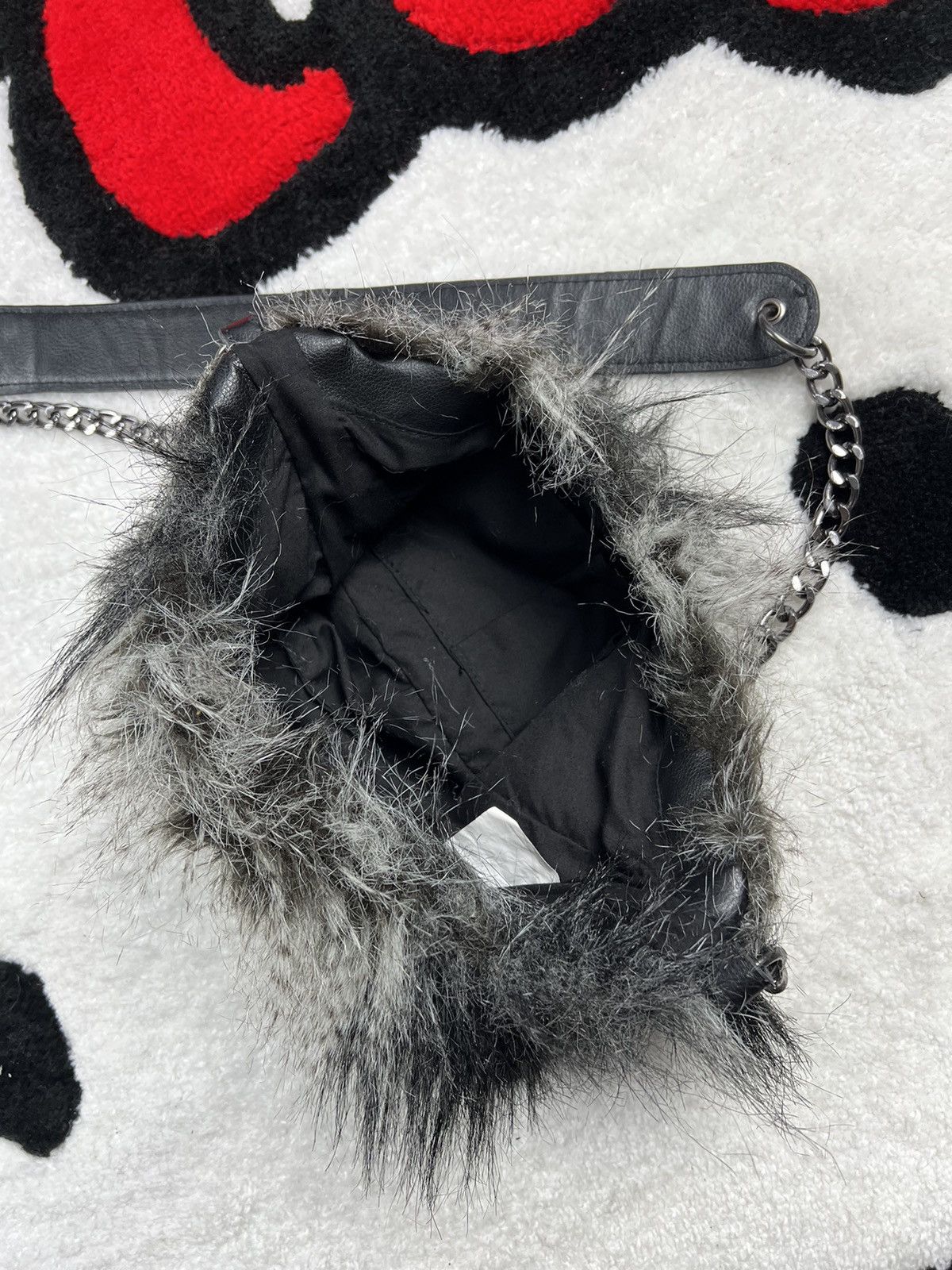 If Six Was Nine Vintage Alt Fuzzy Mohair Y2K Rhinestones Grunge Bag Size ONE SIZE - 6 Thumbnail