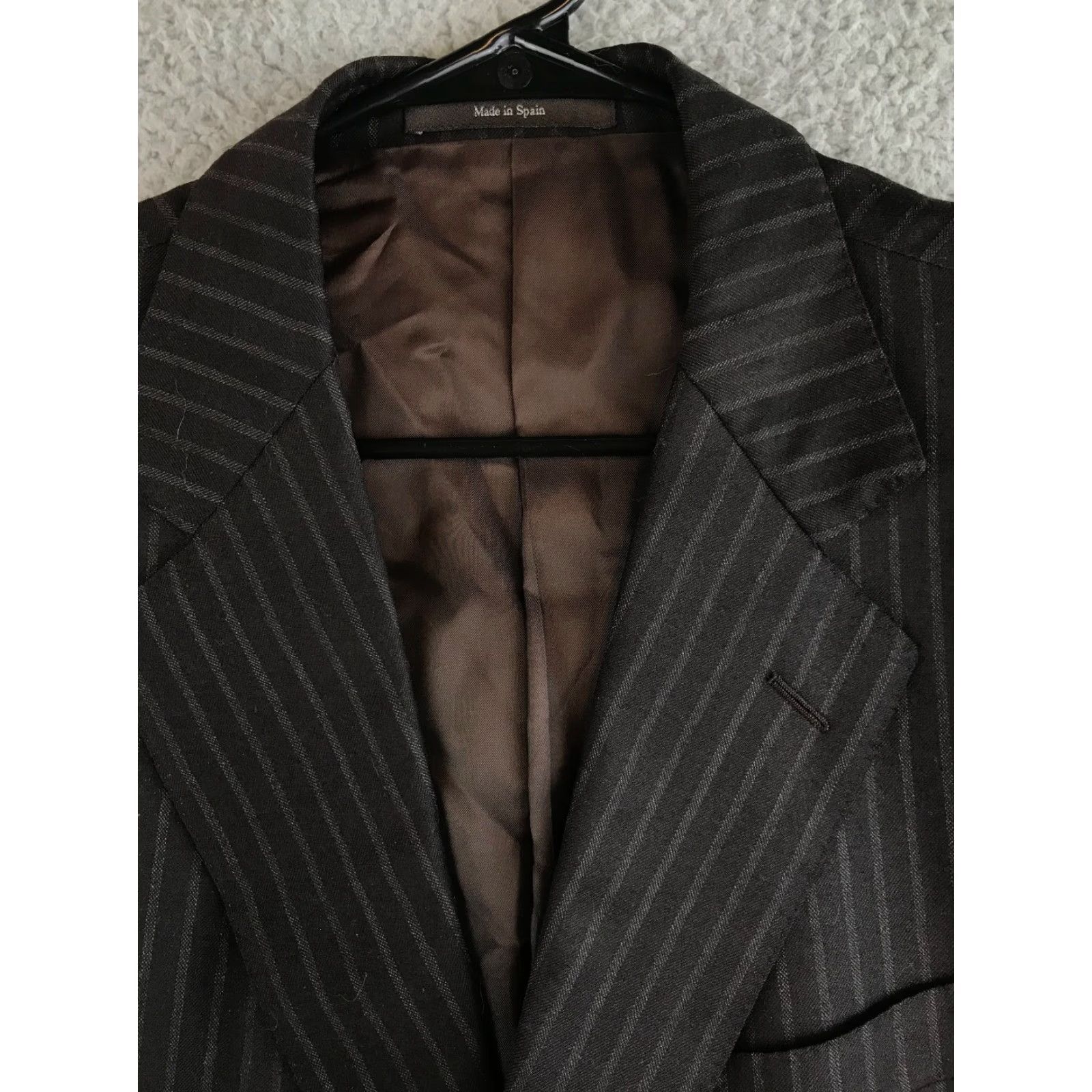 Ermenegildo Zegna VINTAGE? Ermenegildo Zegna Blazer 54R Brown Striped Single-Breasted Suit Jacket Mens Suit Jacket Clean Size 54R - 6 Thumbnail