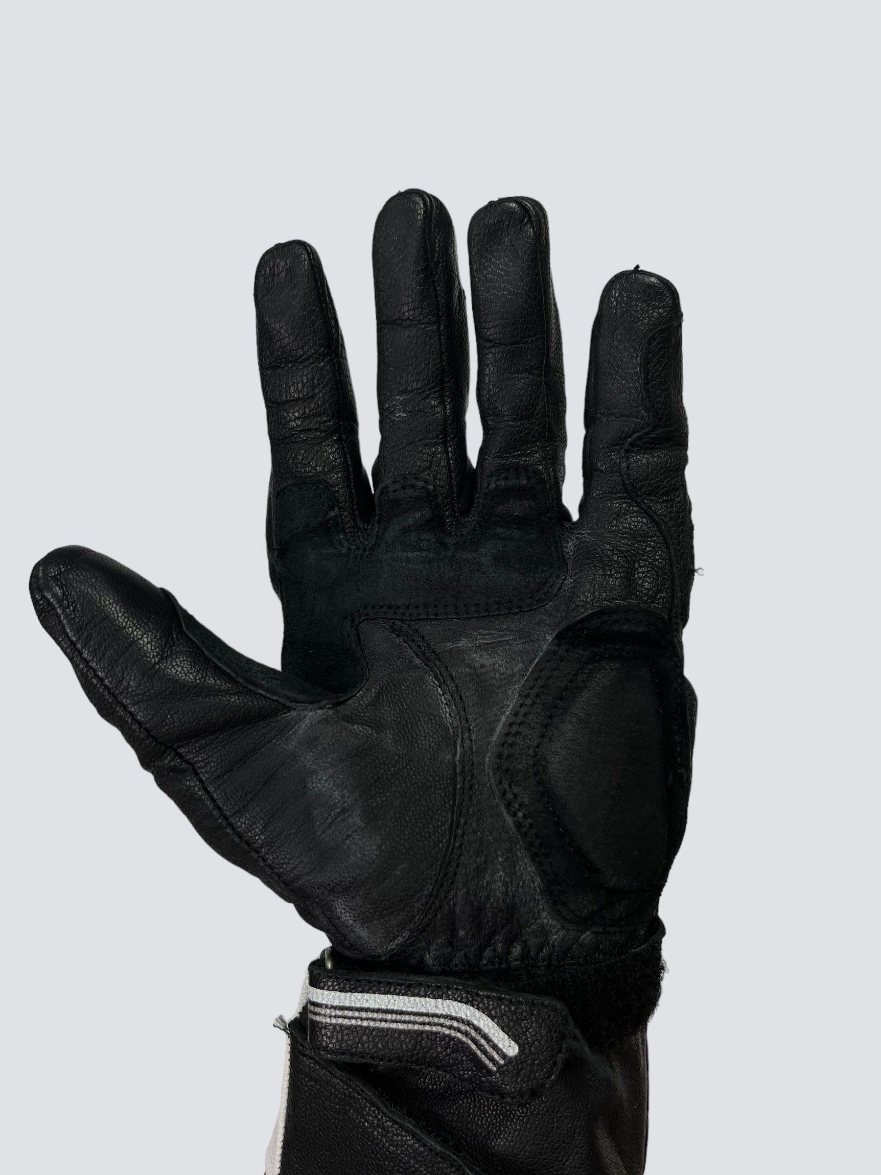 Japanese Brand IXS RACING LEATHER MOTORCYCLE ARCHIVE GLOVES 1990s - № 4003 Size ONE SIZE - 7 Thumbnail