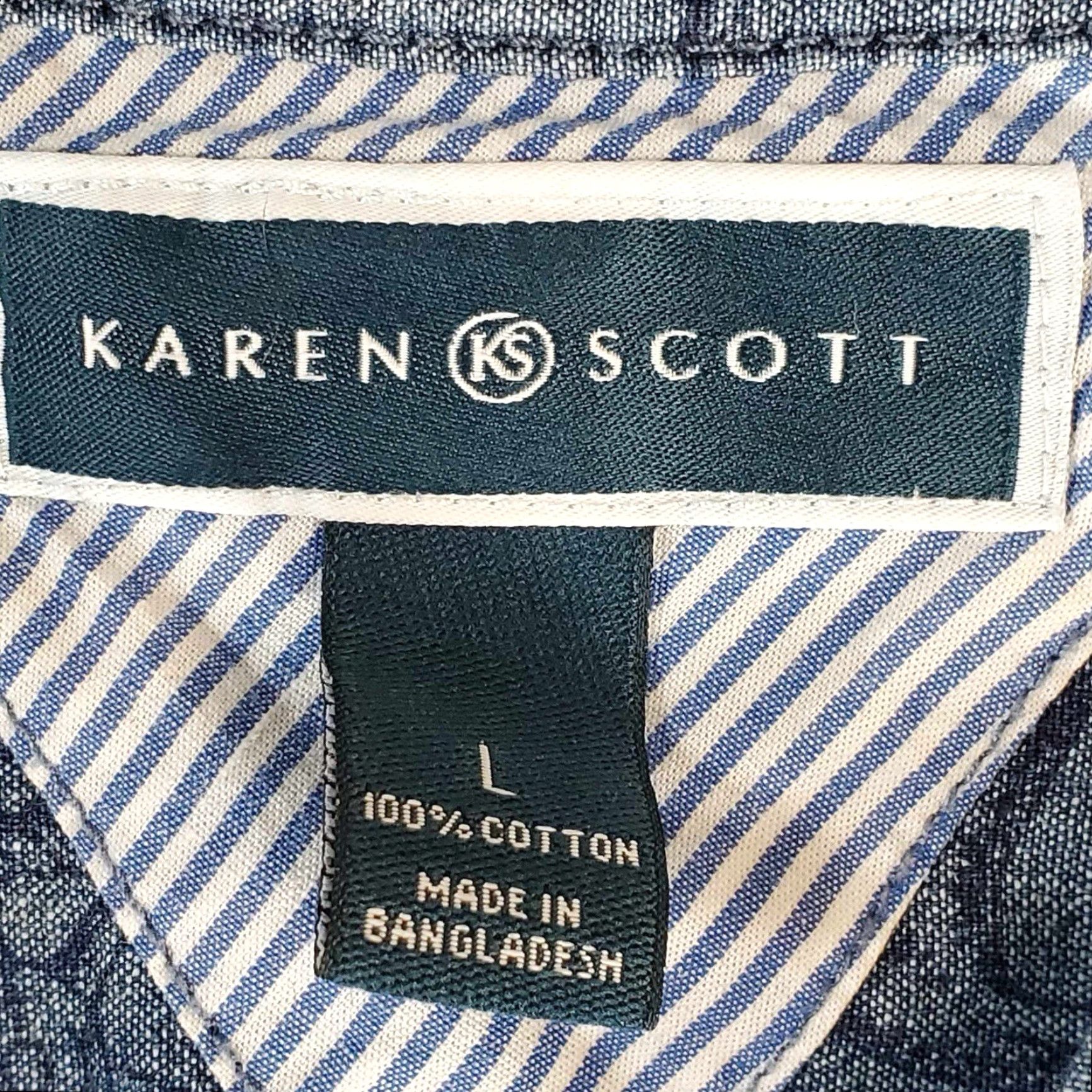 Vintage Karen Scott Button-Up Nautical Shirt Blue L Golf Women Regular Short Sleeve Collared Nautical Pattern Nautical Theme Shirt Size L / US 10 / IT 46 - 2 Thumbnail