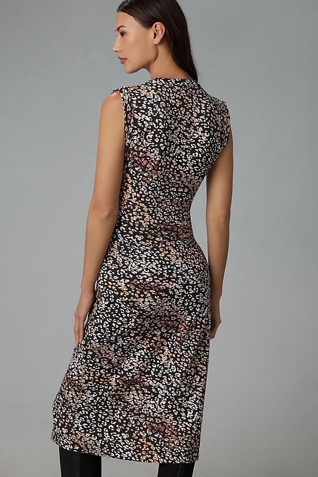Anthropologie Gray State Chiara Animal Print Midi Dress, Size XS Size XS / US 0-2 / IT 36-38 - 13 Thumbnail