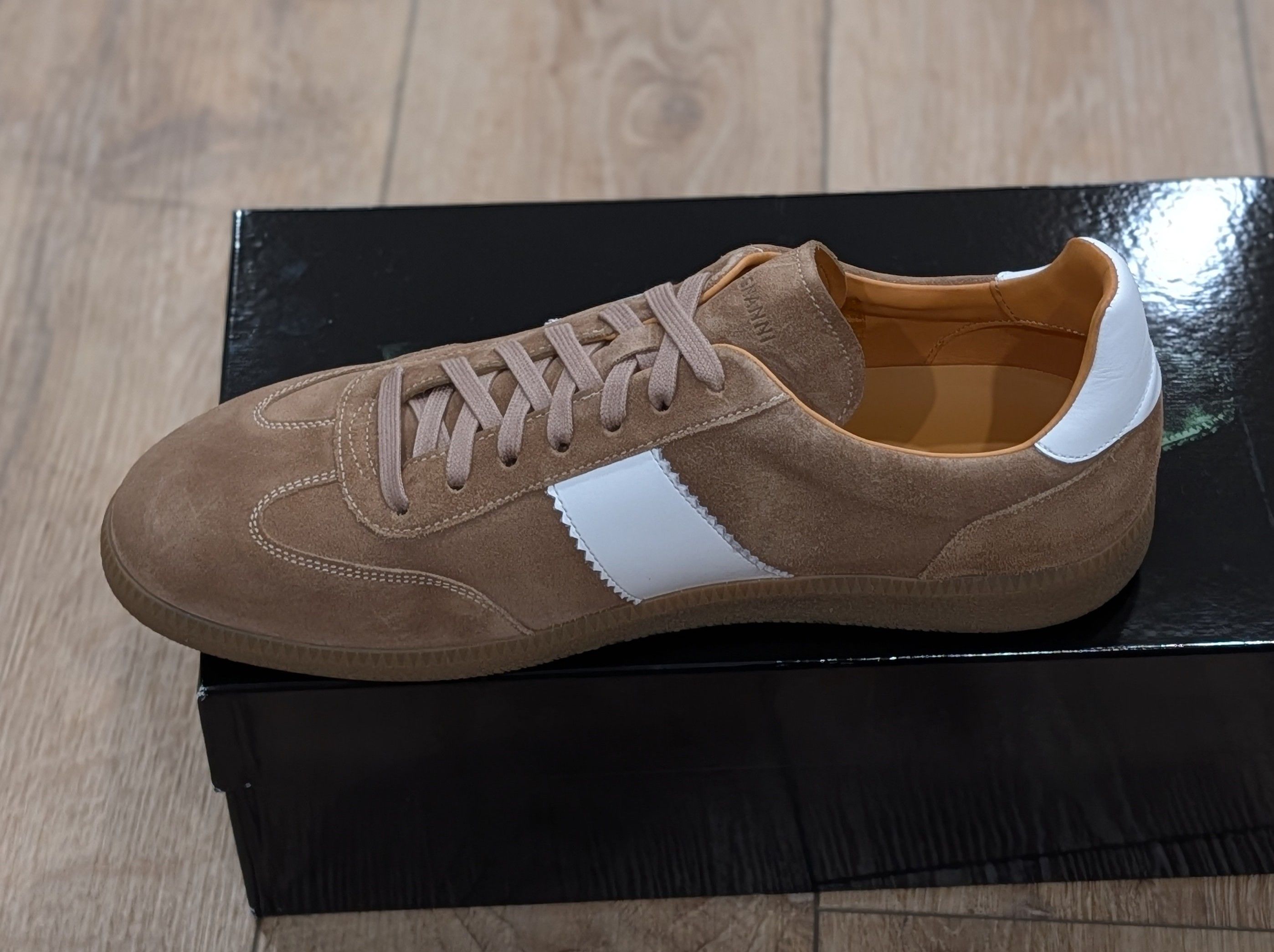 Magnanni Magnanni "Meta" Leather Low-Top Sneakers Castoro/White US 11 Size US 11 / EU 44 - 5 Thumbnail
