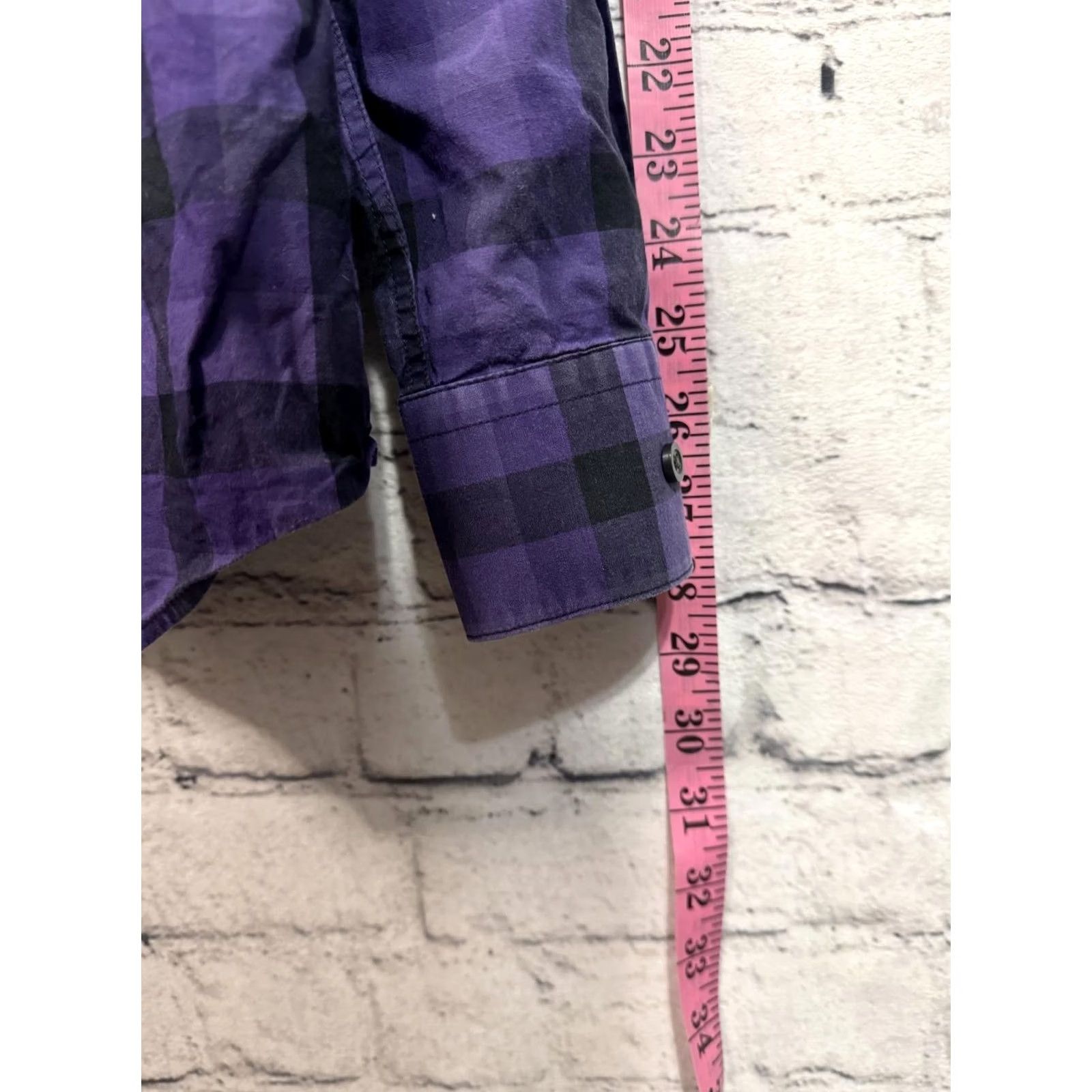 Alfani Alfani Men's Button-Up Shirt XL Purple Plaid Slim Fit Stretch Long Sleeve Button-Down Collar mens XL Purple Plaid Shirt Size US XL / EU 56 / 4 - 4 Thumbnail