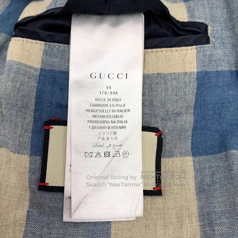Gucci Gucci Dark blue elf cat embroidery washed old cotton lapel Size US S / EU 44-46 / 1 - 6 Thumbnail