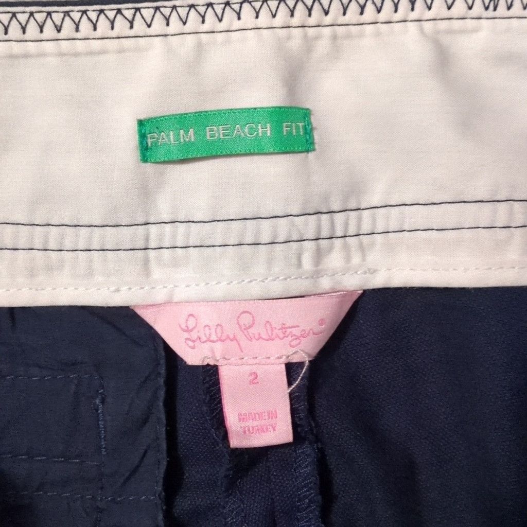 Lilly Pulitzer Lilly Pulitzer Blue Palm Beach Fit Capri Pants Size 2 Size 26" / US 2 / IT 38 - 2 Thumbnail