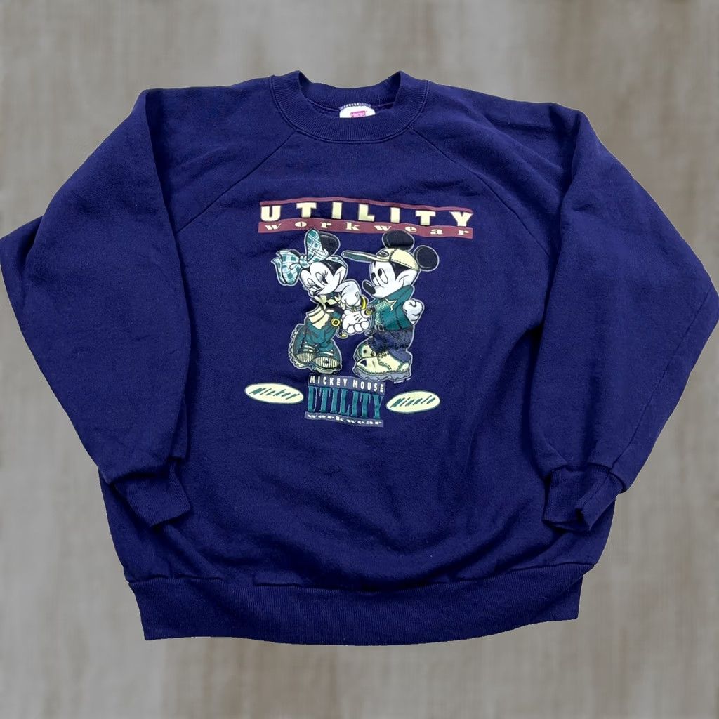 Disney Vintage Disney Sweatshirt Women L Blue Crewneck Mickey Mouse Minne Mouse 90s Cartoon TV & Movie Characters Mens Womens Girls Boys Size L / US 10 / IT 46 - 1 Thumbnail