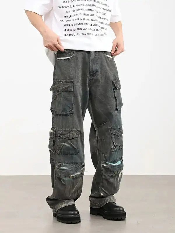 VIBE faded grunge cargo hiphop baggy jeans Size US 32 / EU 48 - 2 Thumbnail