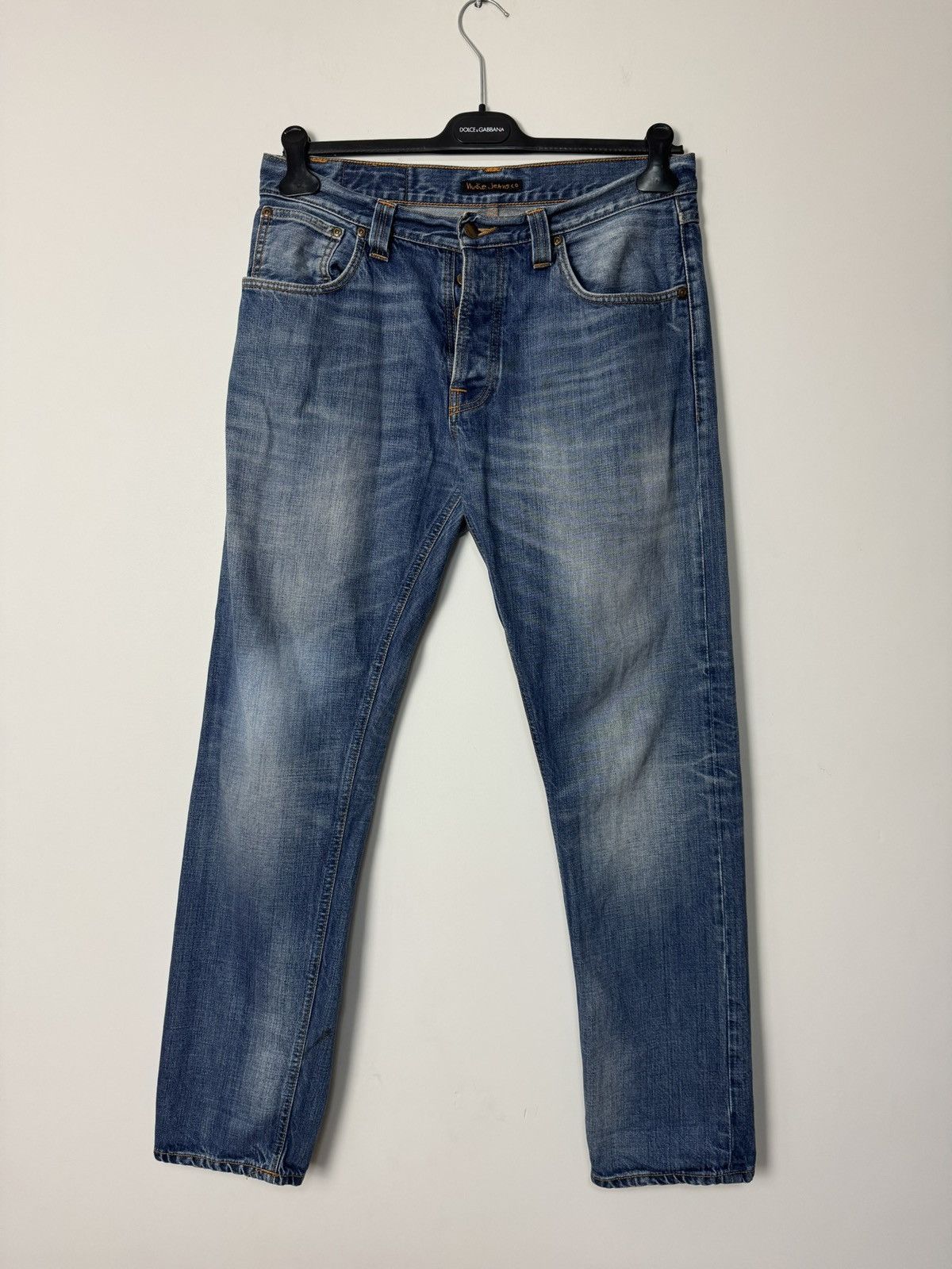 Nudie Jeans Faded Light Wash Slim Jeans Hedi Style