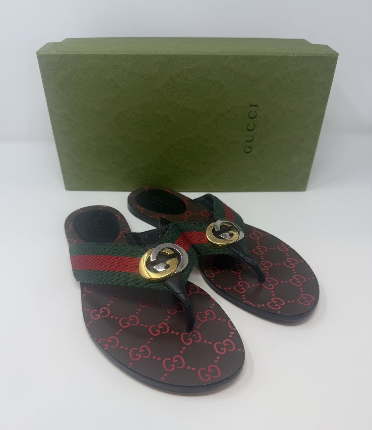 Gucci Gucci Kika GG Web Thong Sandal Size US 9.5 / IT 39.5 - 1 Thumbnail