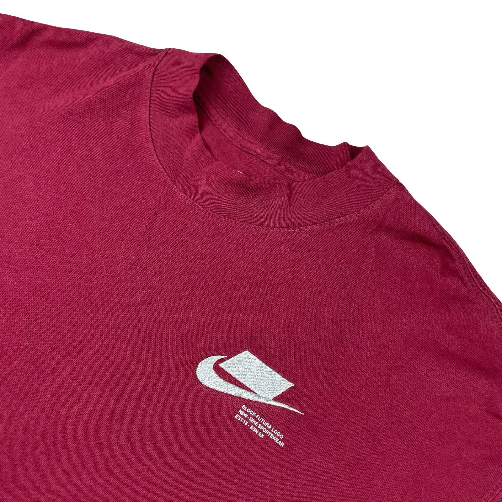 Nike Nike Men's Block Futura 100% Cotton L/S T-Shirt Burgundy • D Size US L / EU 52-54 / 3 - 1 Thumbnail