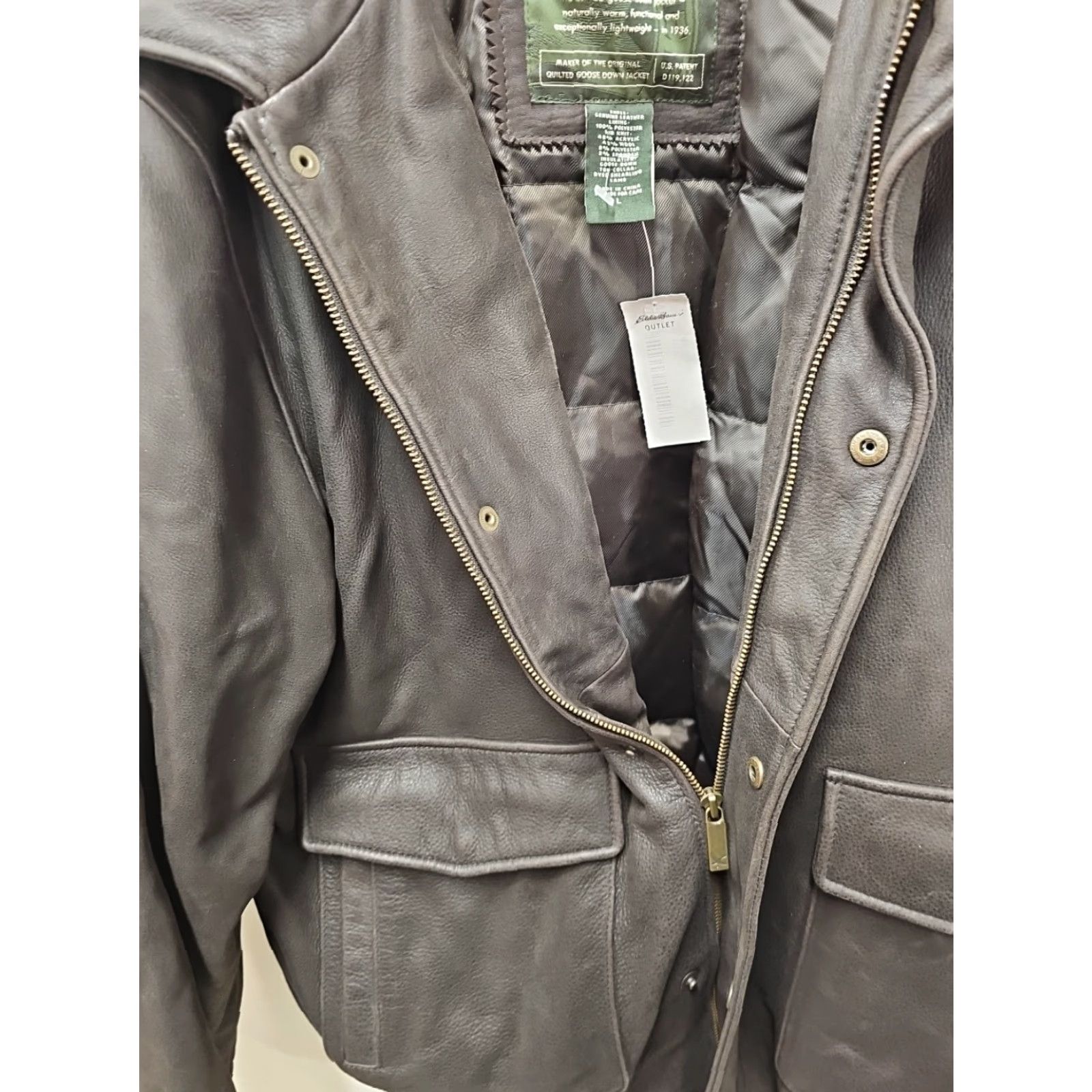Eddie Bauer VINTAGE Eddie Bauer Jacket Bomber Leather Size US L / EU 52-54 / 3 - 7 Thumbnail