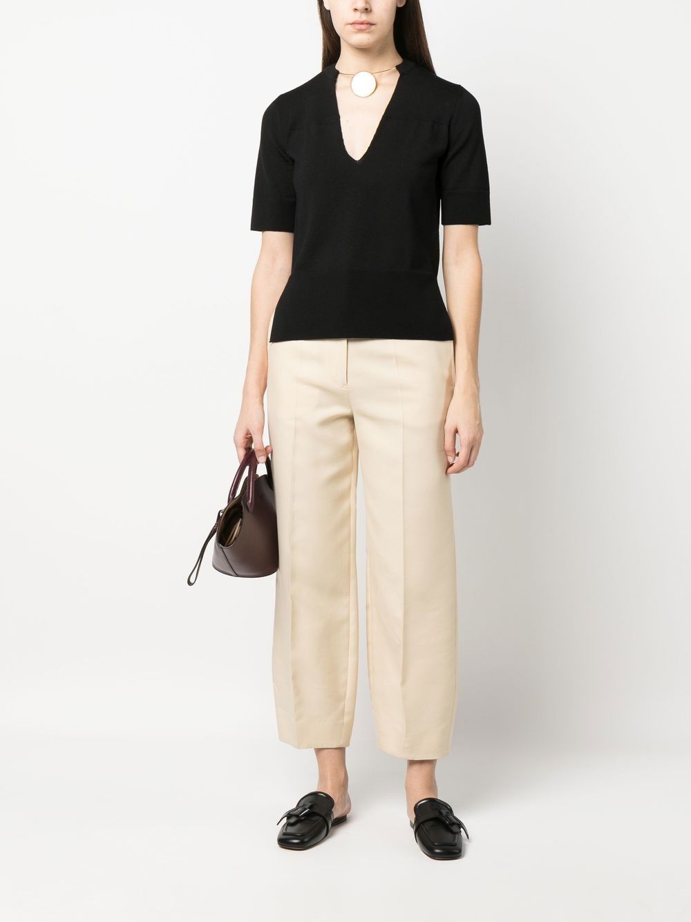Jil Sander o1y1025 Short Sleeves Sweater in Black Size S / US 4 / IT 40 - 4 Thumbnail