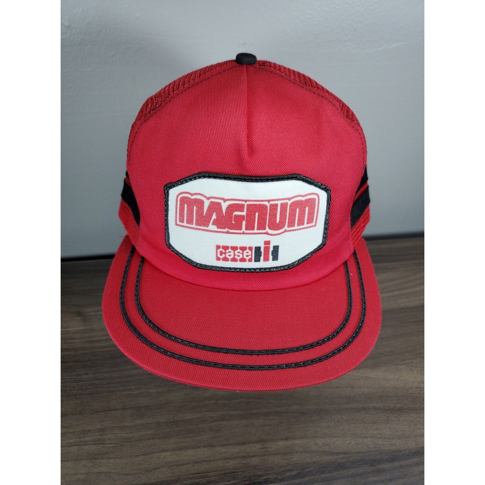 Vintage K-Products Case IH Magnum 3 Stripe Trucker Hat Snapback Cap Size ONE SIZE - 4 Thumbnail