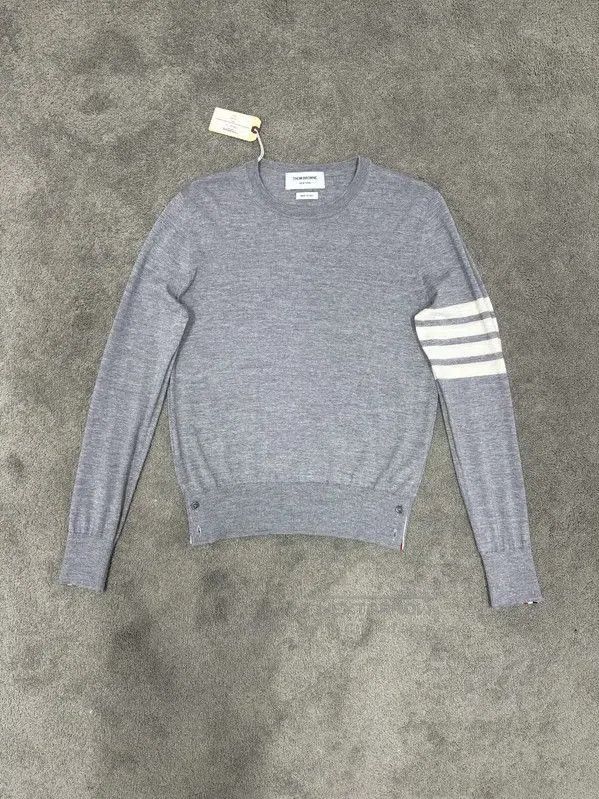 Thom Browne Gray Wool Pullover Sweater .