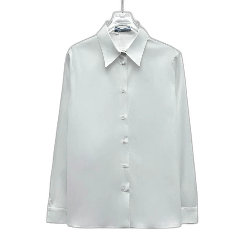 Prada Prada White Cotton Long Sleeve ButtonUp Shirt -2505 Size US M / EU 48-50 / 2 - 1 Thumbnail