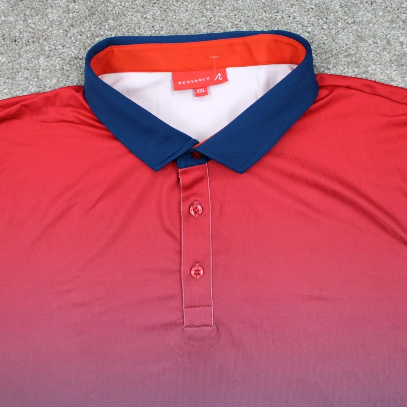 Vintage Redvanly Polo Shirt Mens 2XL Red/Blue Short Sleeve Polo 2 Tone Stretch Regular Fit Casual Outdoor Sports Men Size US XXL / EU 58 / 5 - 5 Thumbnail