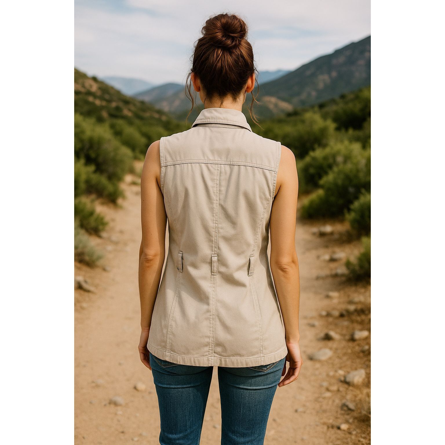 Other 907 Company Small Utility Travel Vest Neutral Cotton Zip Fro Size S / US 4 / IT 40 - 4 Thumbnail