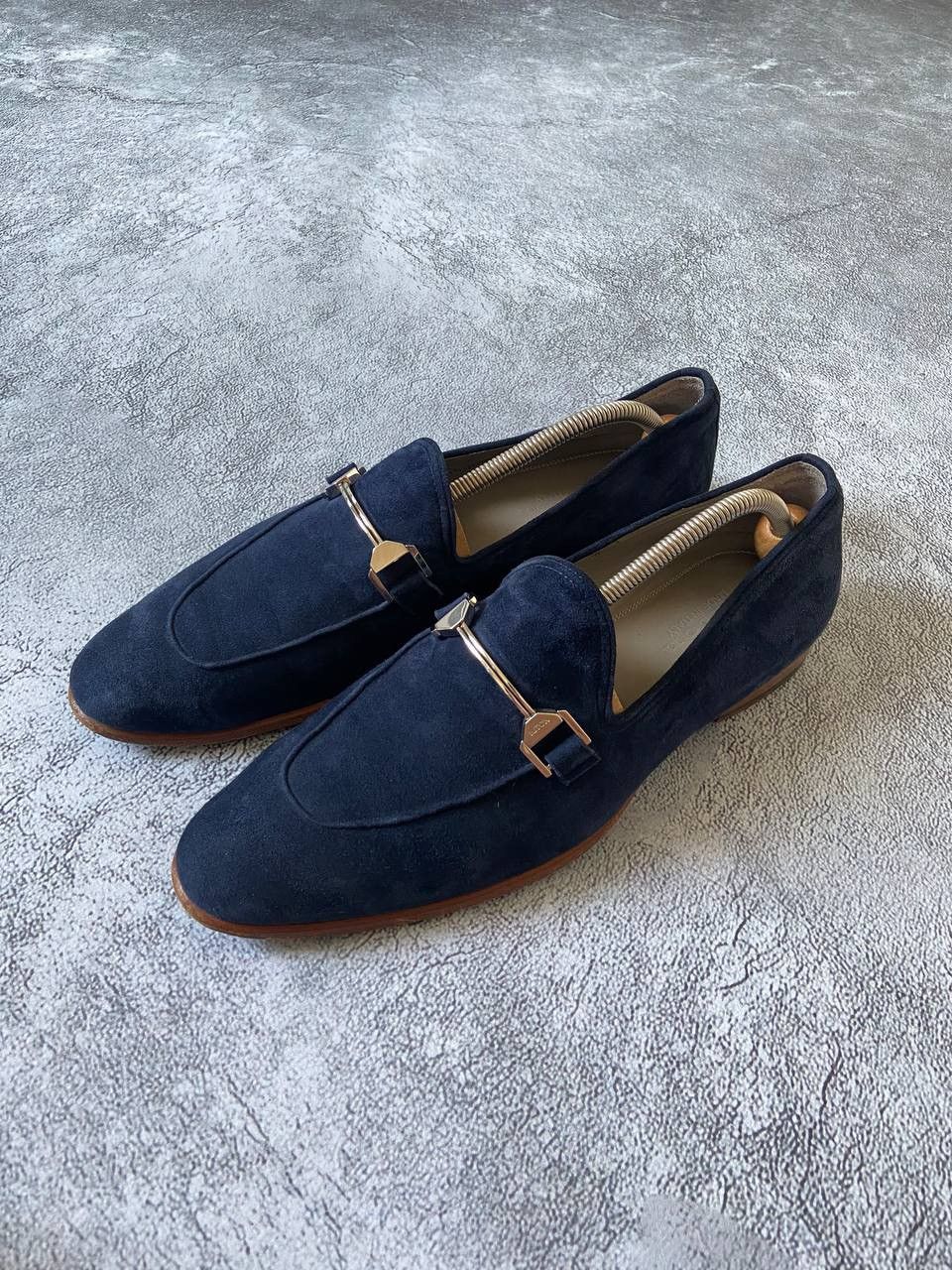Kiton KITON Napoli Mens Blue Suede Shoes Loafers Men's Size US 9.5 / EU 42-43 - 1 Thumbnail
